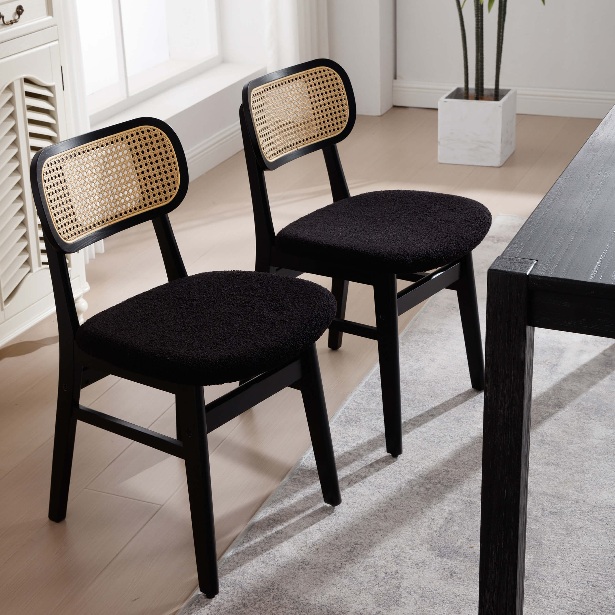 Farmhouse Cane Back Dining Chairs Set of 2 - 8009DC - Image 66