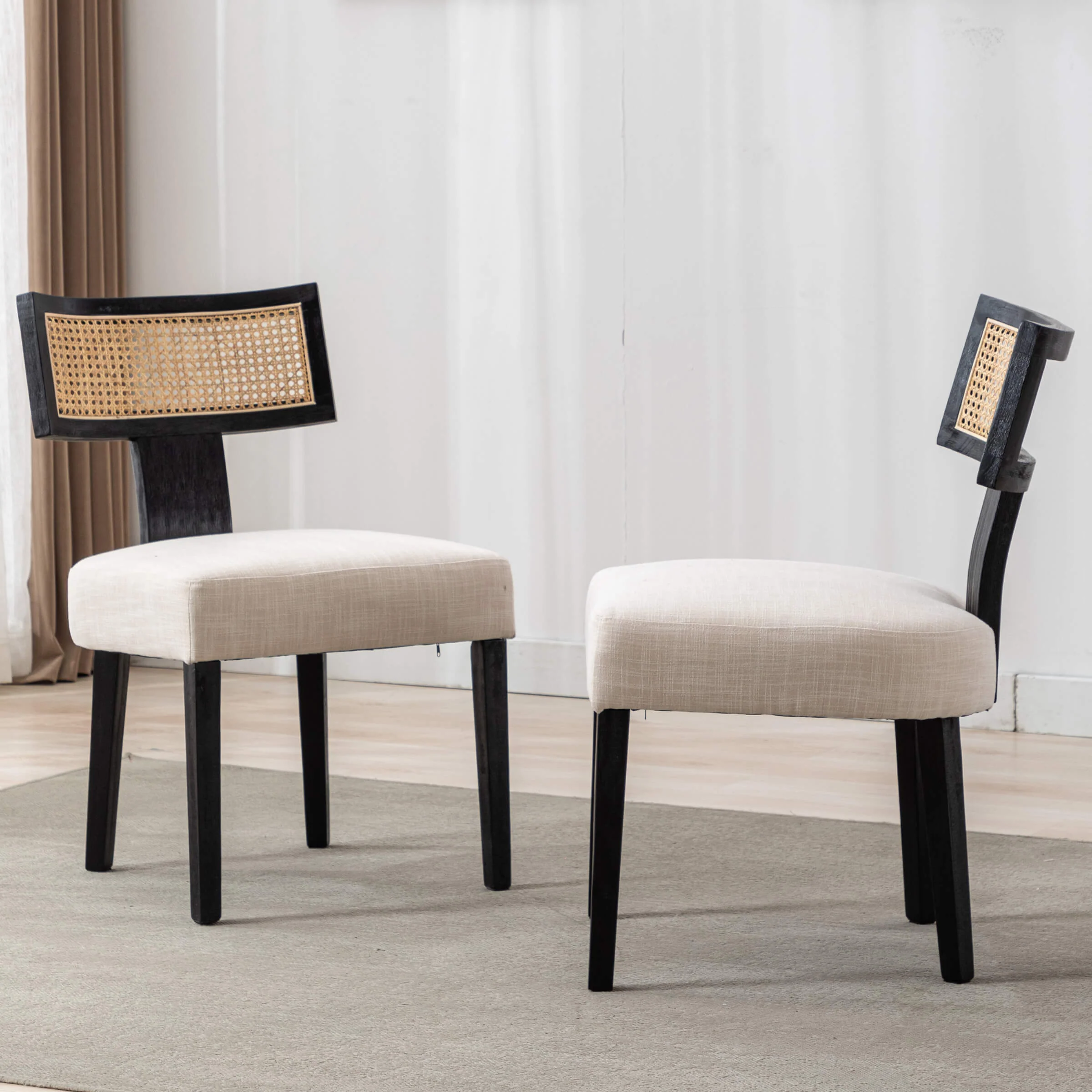 Farmhouse Rattan Back Dining Chairs Set of 2 - 1918DC - Image 11