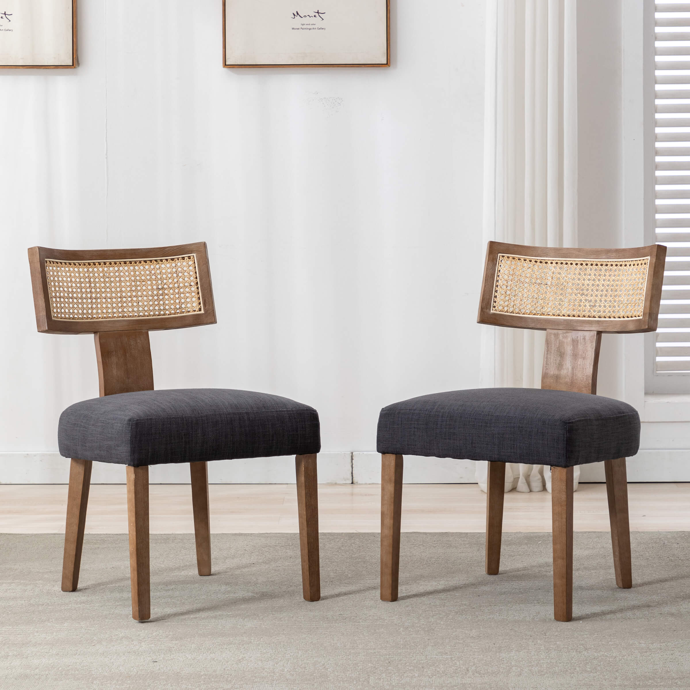 Farmhouse Rattan Back Dining Chairs Set of 2 - 1918DC - Image 17