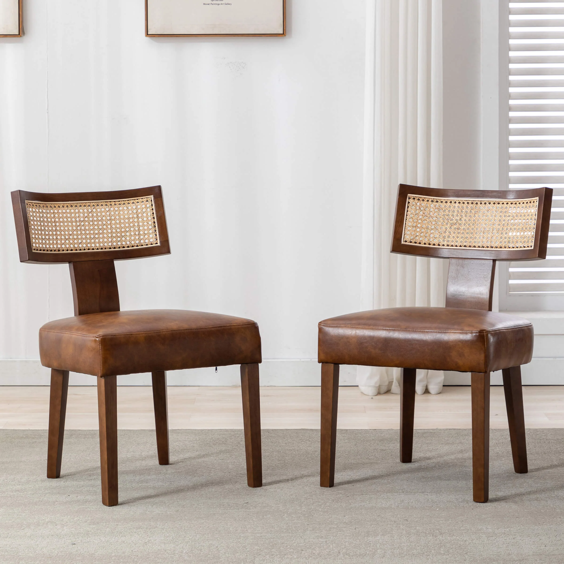 Farmhouse Rattan Back Dining Chairs Set of 2 - 1918DC - Image 24