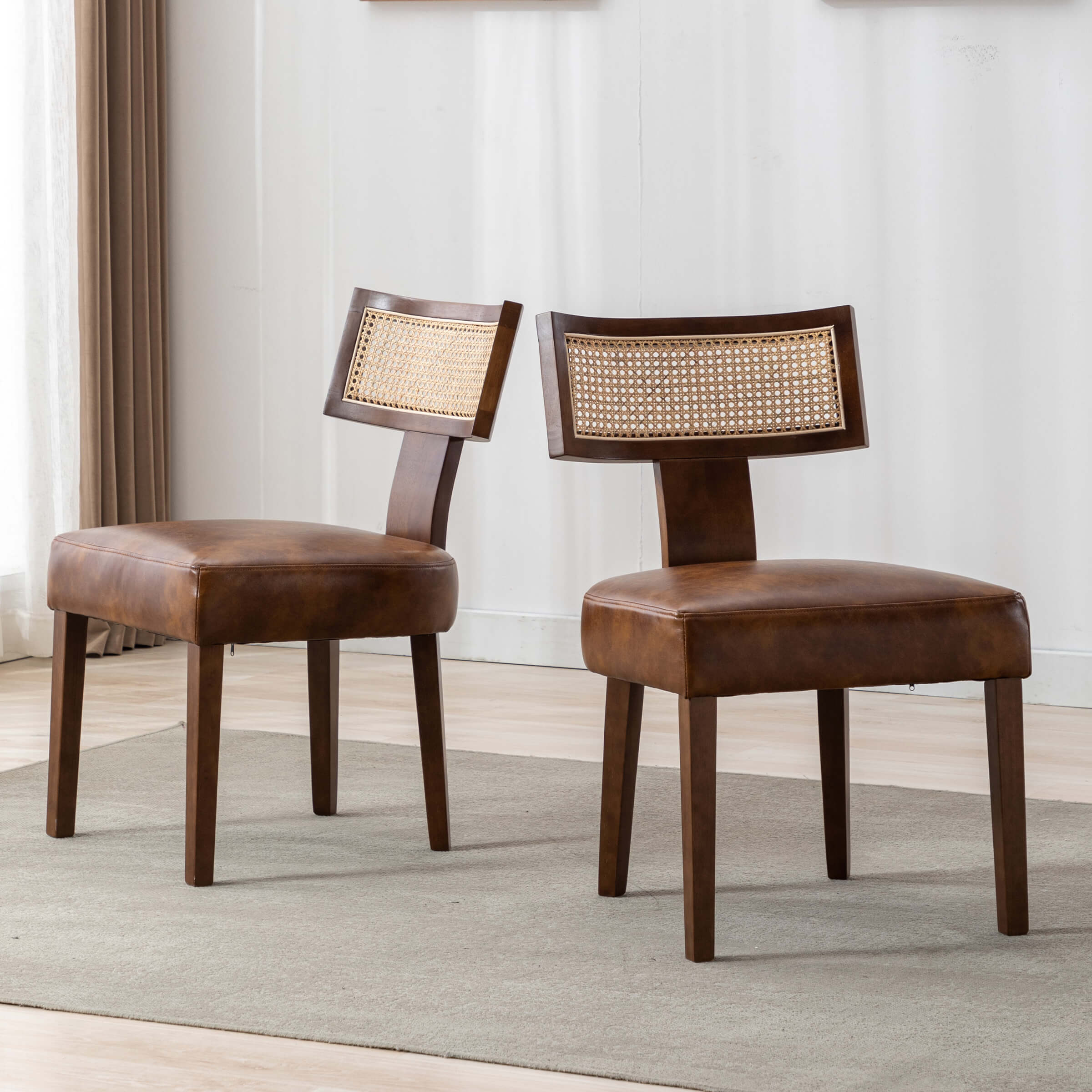 Farmhouse Rattan Back Dining Chairs Set of 2 - 1918DC - Image 25