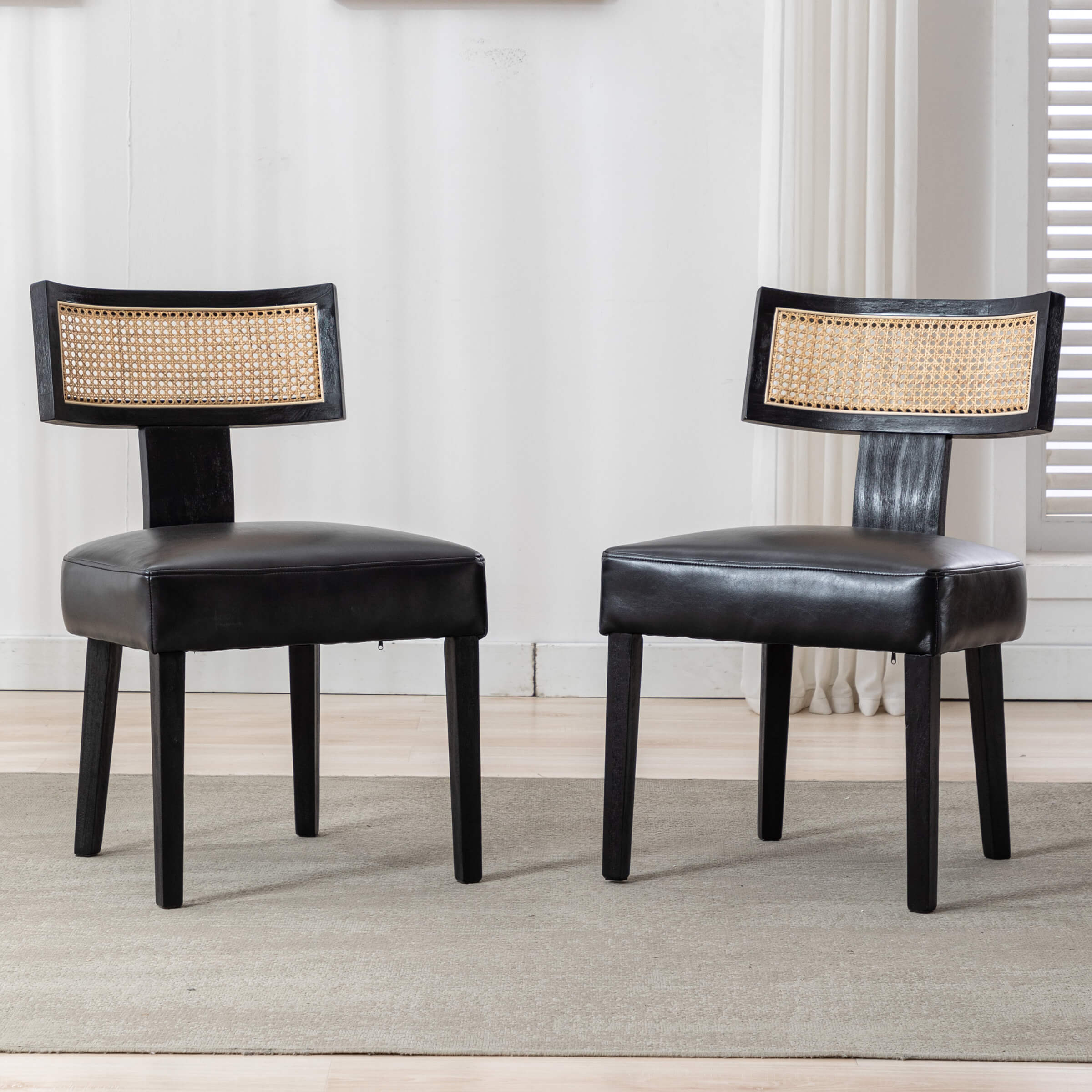 Farmhouse Rattan Back Dining Chairs Set of 2 - 1918DC - Image 31