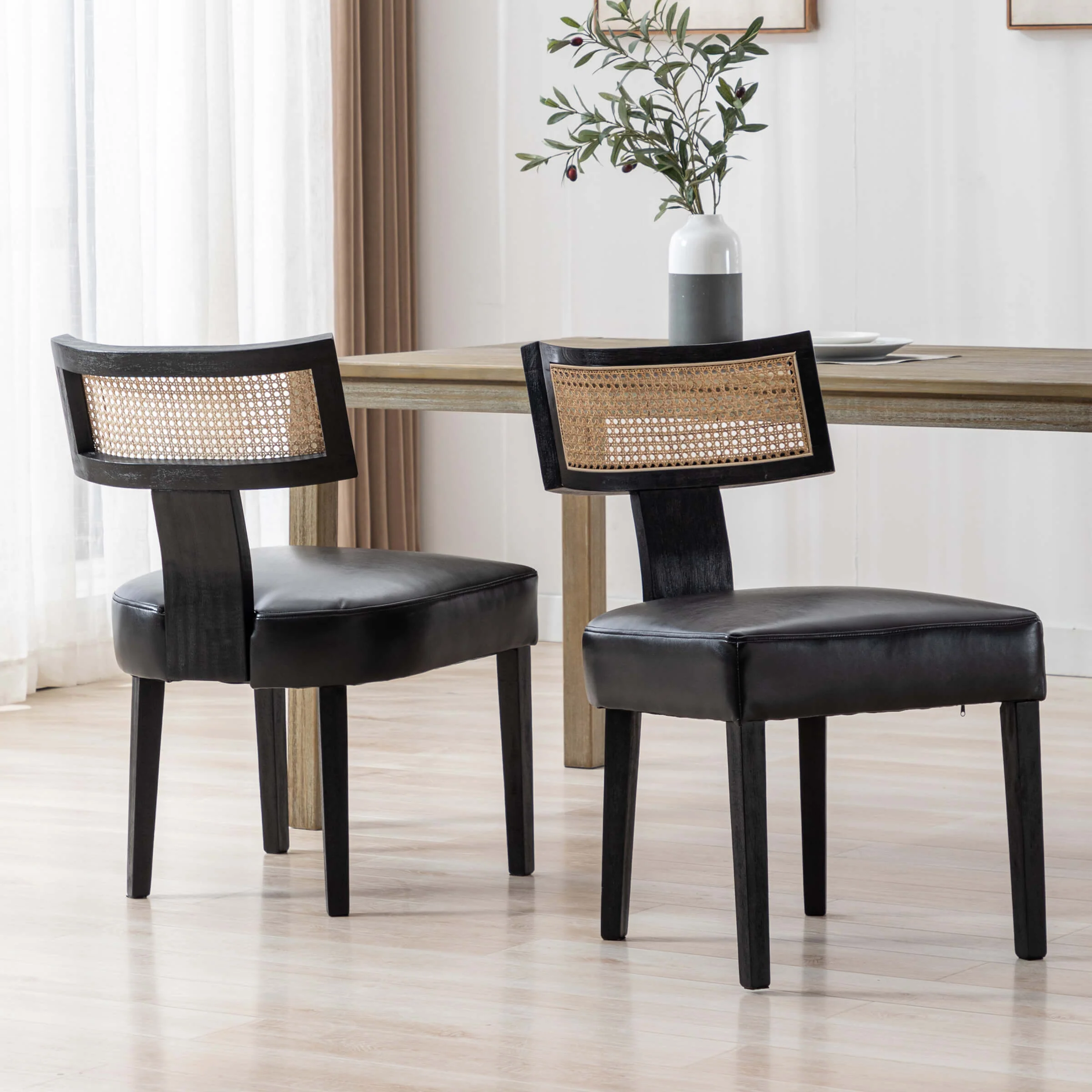 Farmhouse Rattan Back Dining Chairs Set of 2 - 1918DC - Image 32