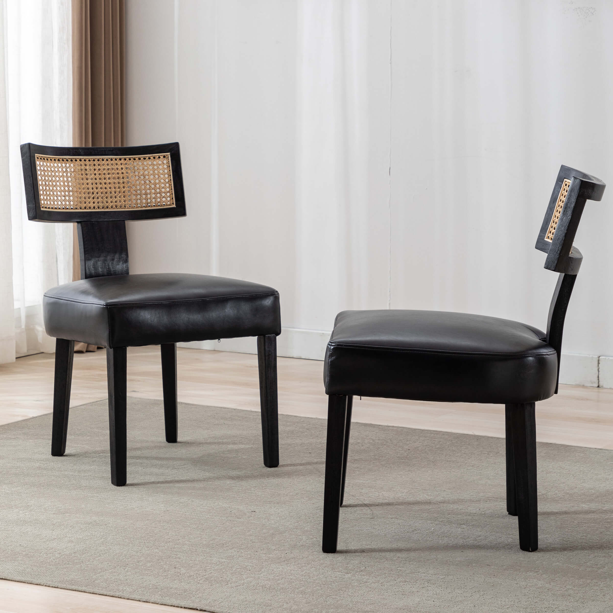 Farmhouse Rattan Back Dining Chairs Set of 2 - 1918DC - Image 33