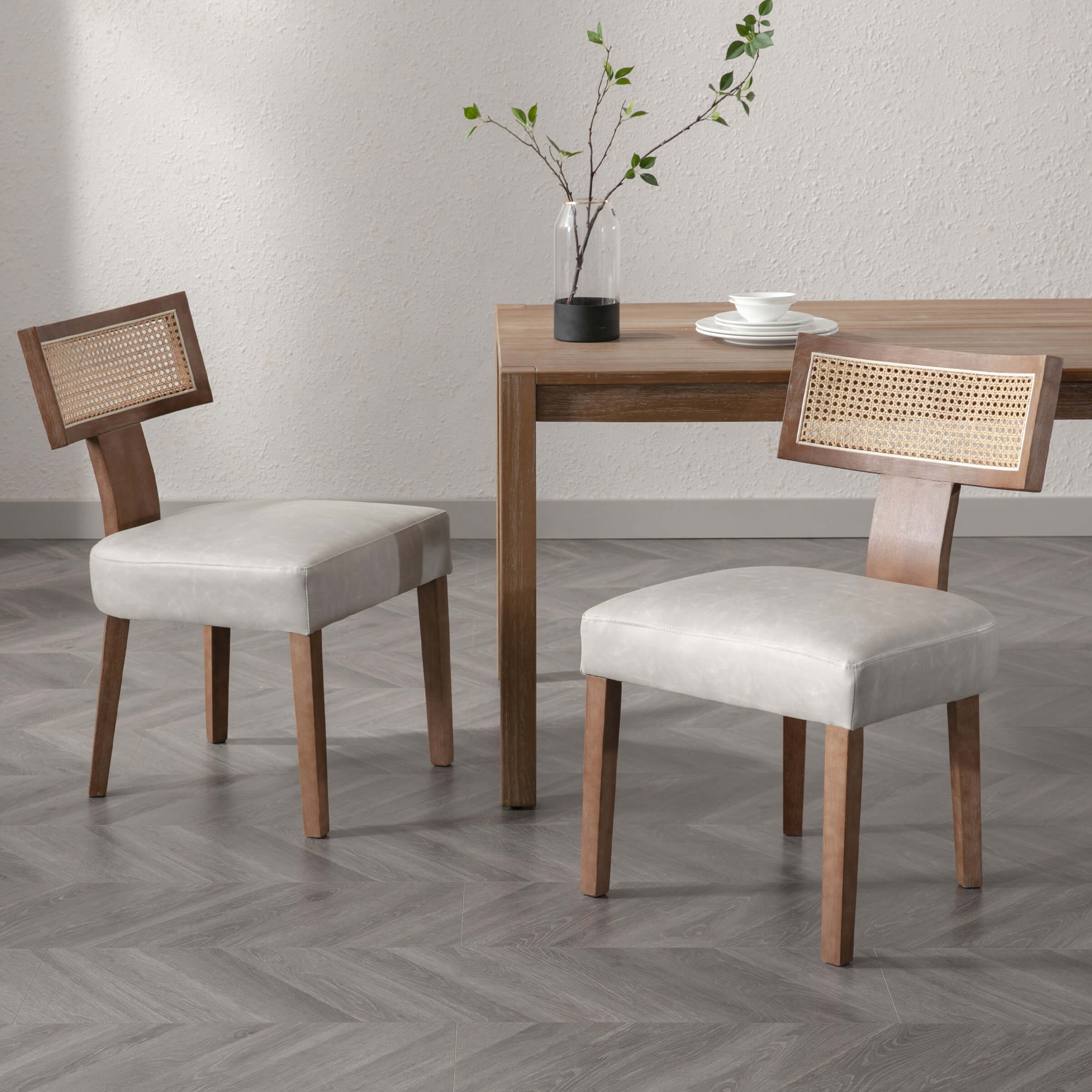 Farmhouse Rattan Back Dining Chairs Set of 2 - 1918DC - Image 38