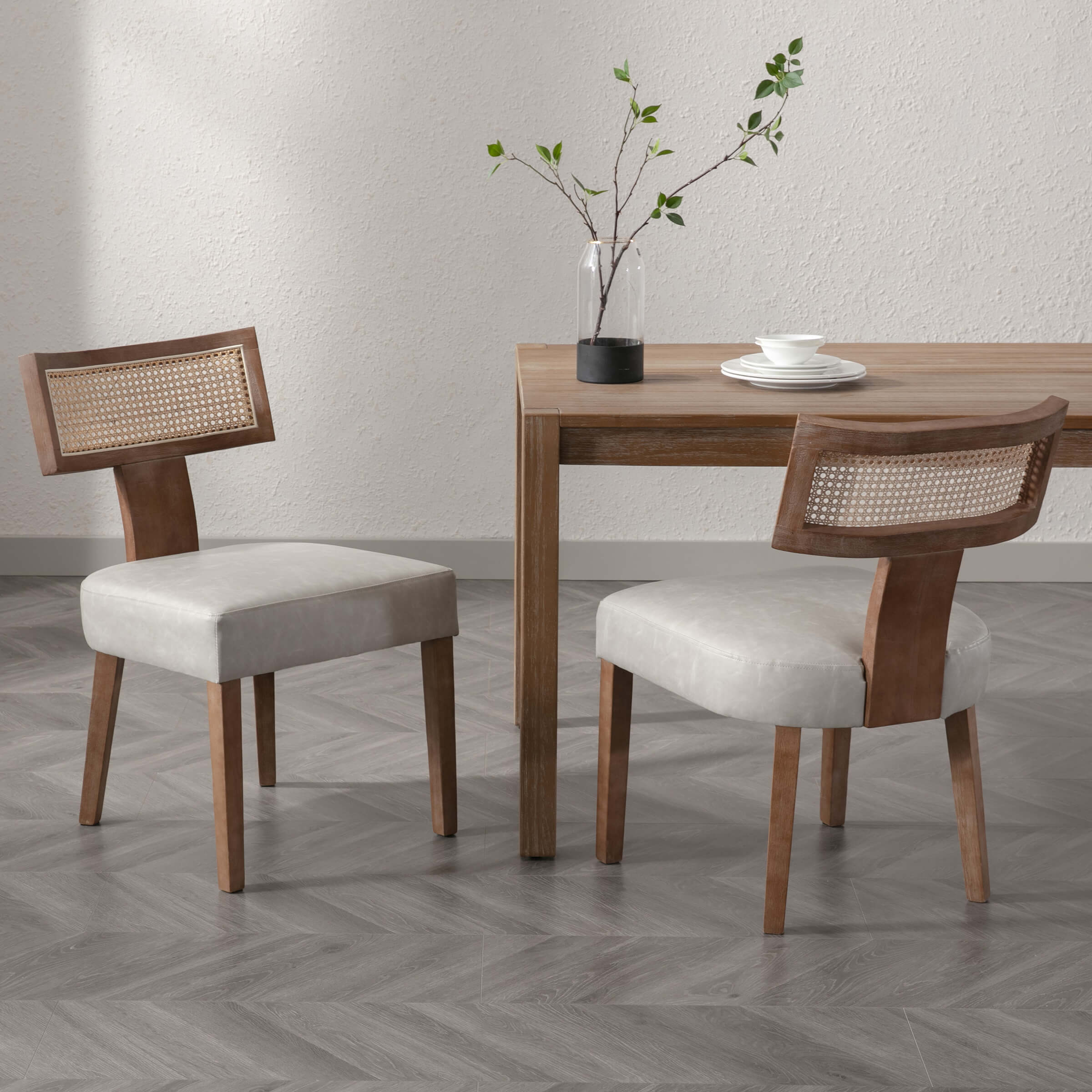 Farmhouse Rattan Back Dining Chairs Set of 2 - 1918DC - Image 39