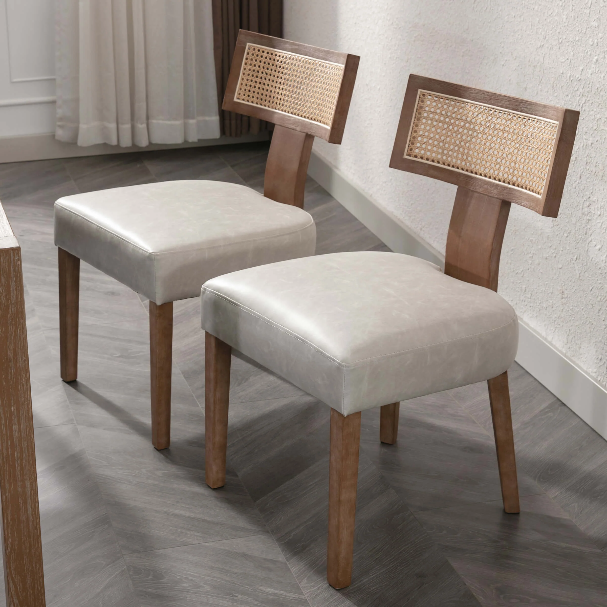 Farmhouse Rattan Back Dining Chairs Set of 2 - 1918DC - Image 40