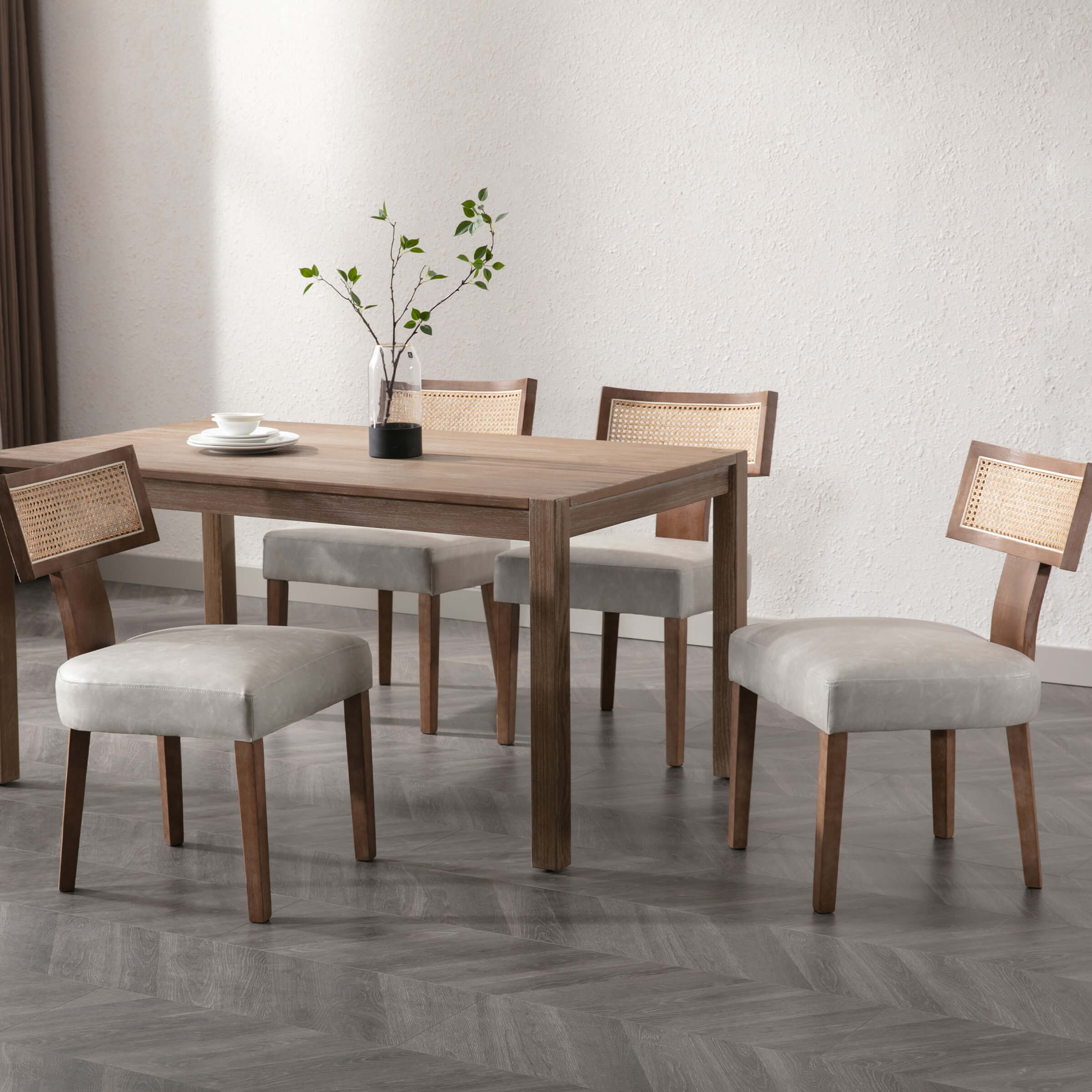 Farmhouse Rattan Back Dining Chairs Set of 2 - 1918DC - Image 44