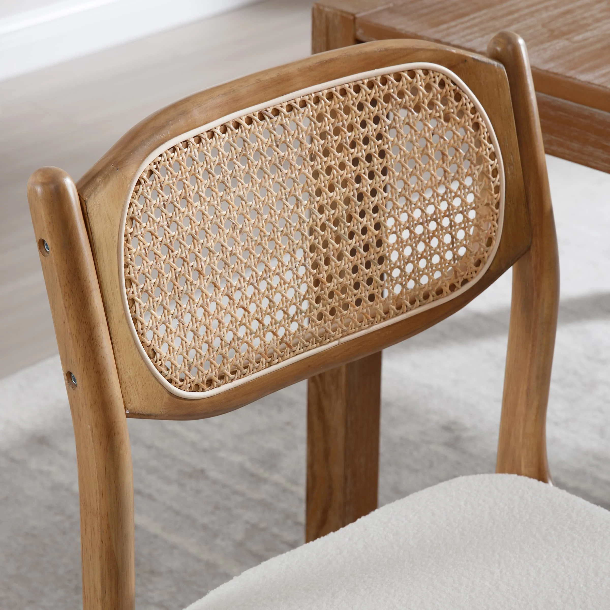 Hardwood Rattan Back Dining Chairs Set of 2 - 1942DC - Image 20
