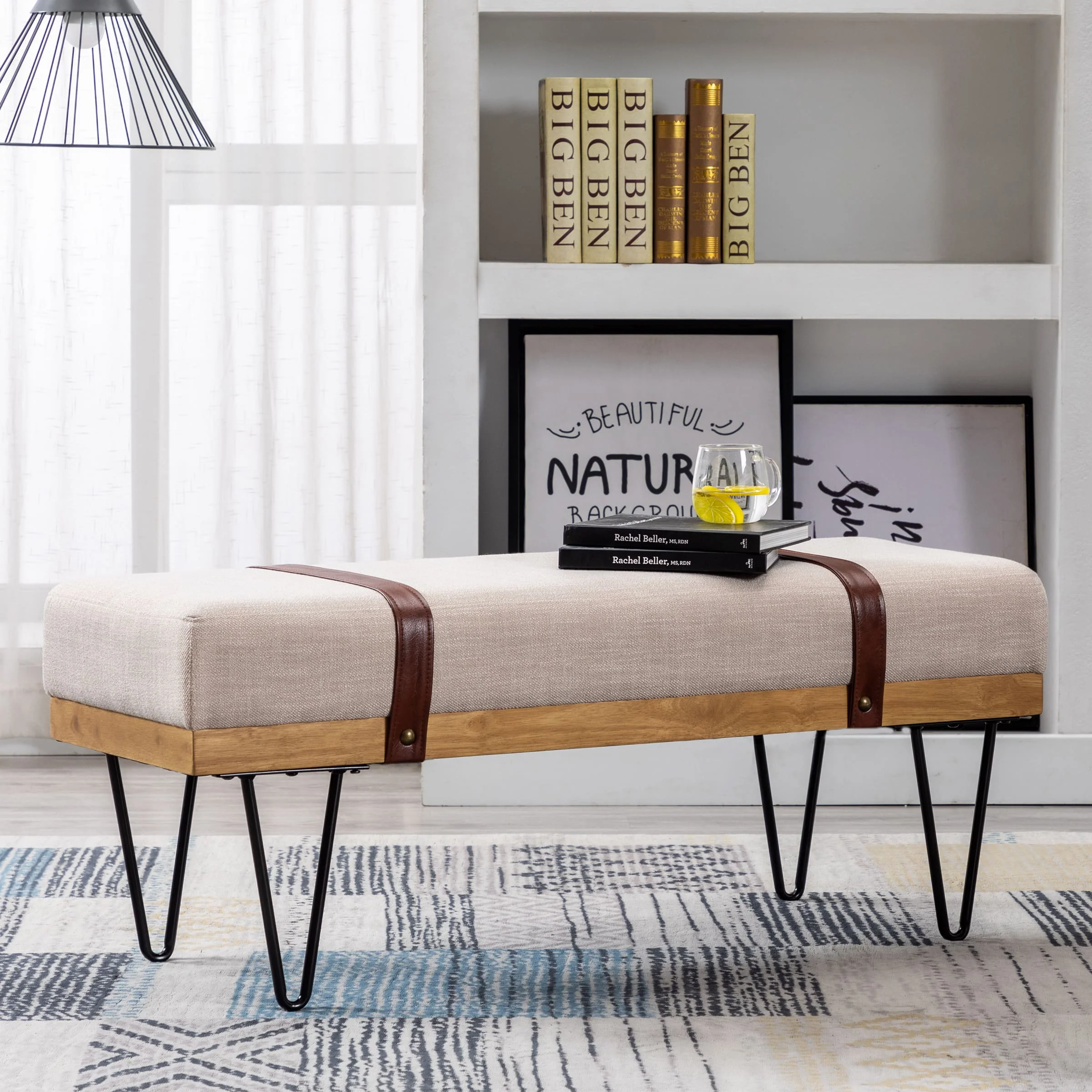 Industrial Modern Rectangle Bench - 2304BH - Image 10
