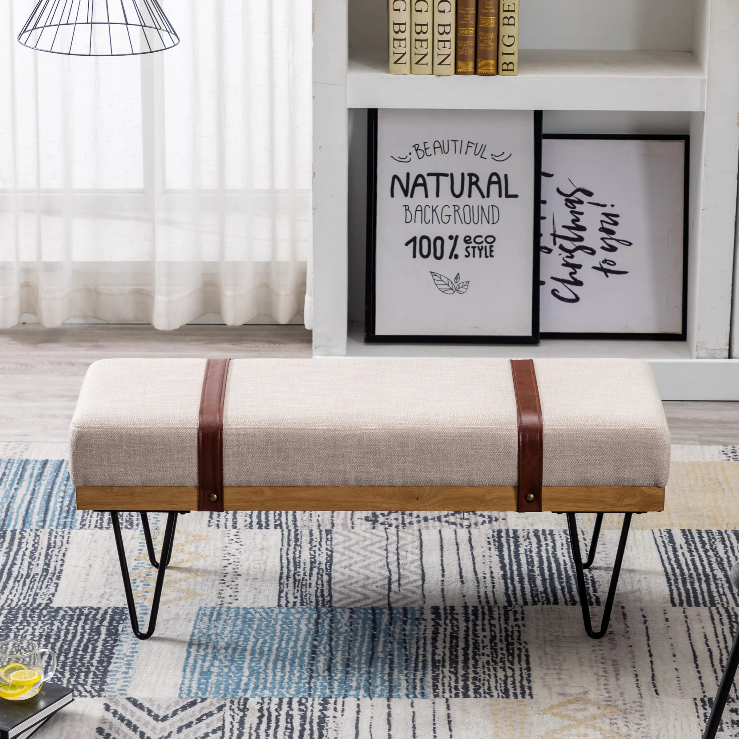 Industrial Modern Rectangle Bench - 2304BH - Image 11