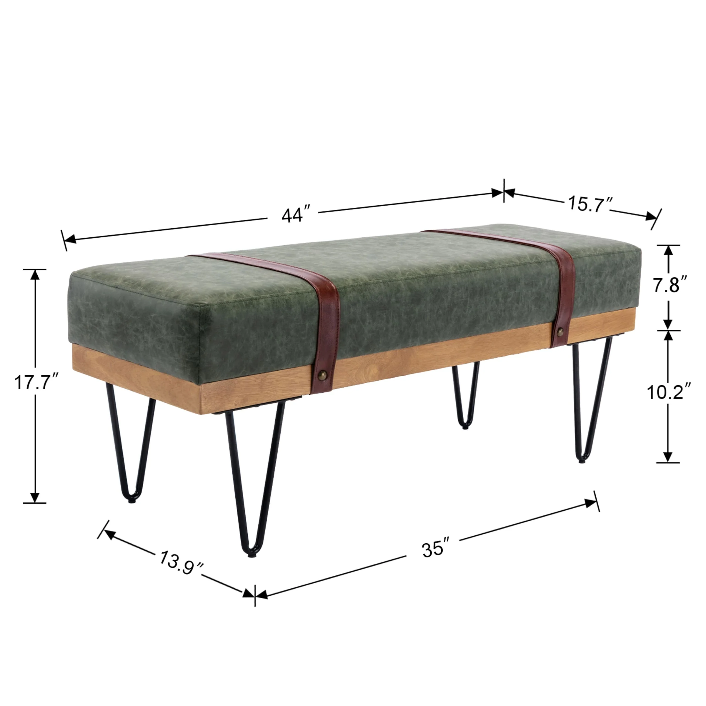 Industrial Modern Rectangle Bench - 2304BH - Image 8