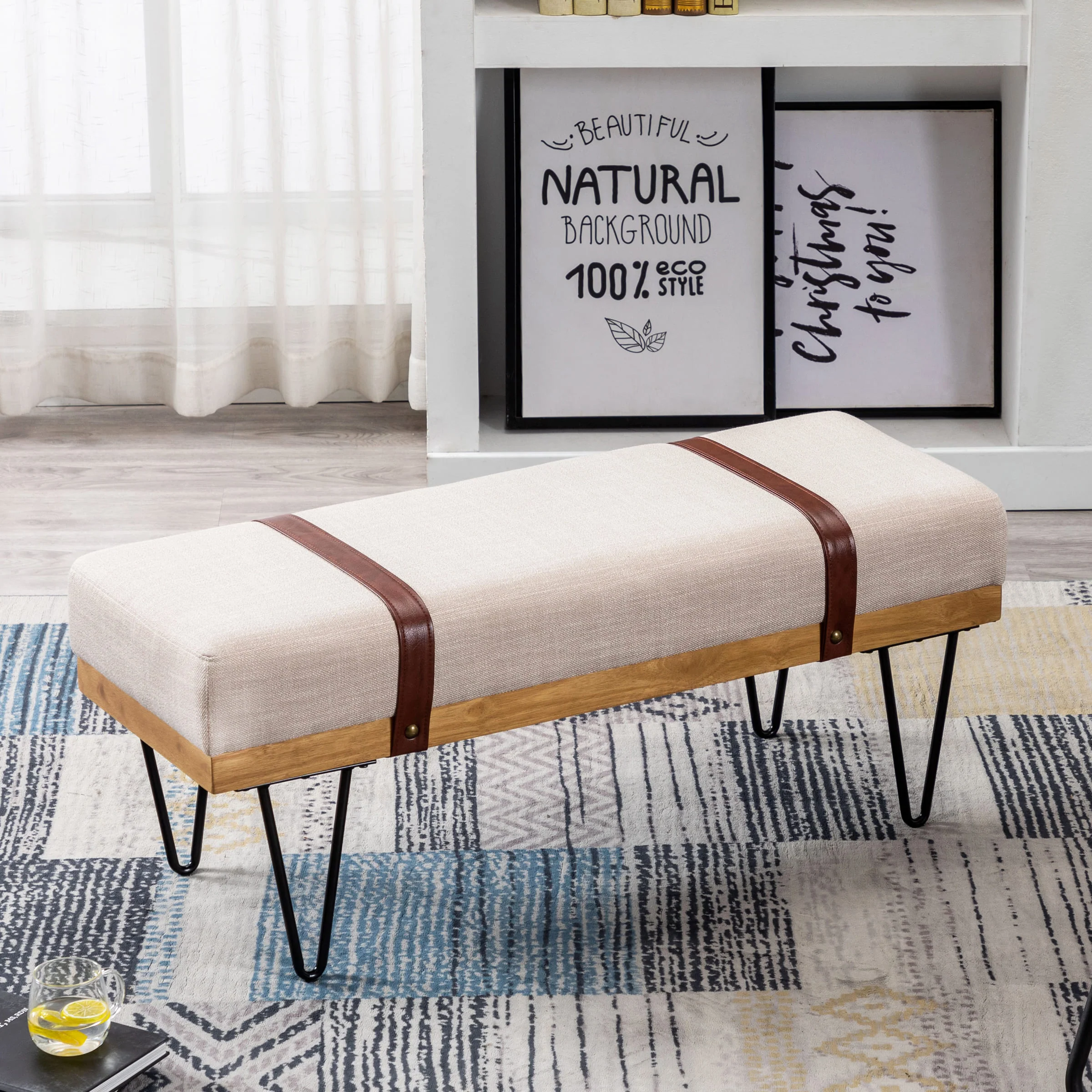 Industrial Modern Rectangle Bench - 2304BH - Image 9
