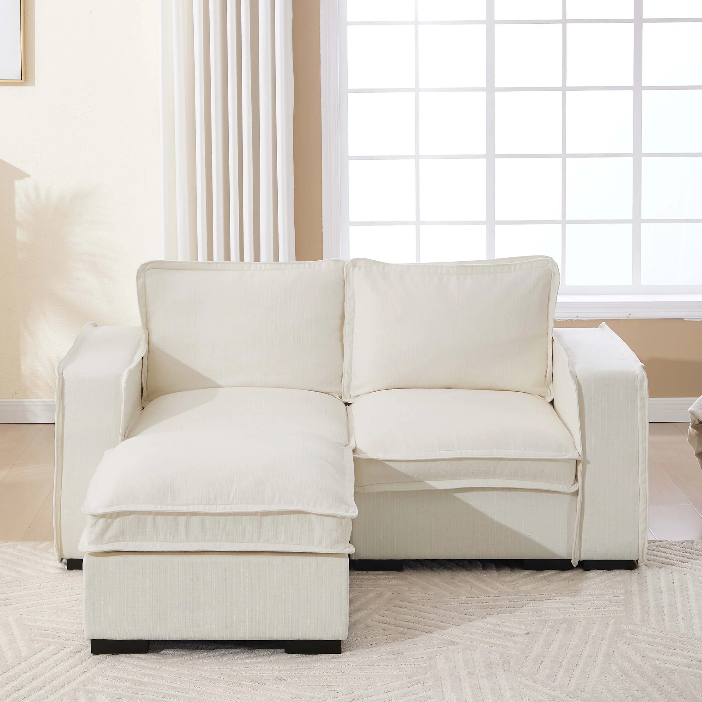 EALSON Linen Fabric Upholstered Cloud Couches Mid Century Sofa - 1089SF - Image 16