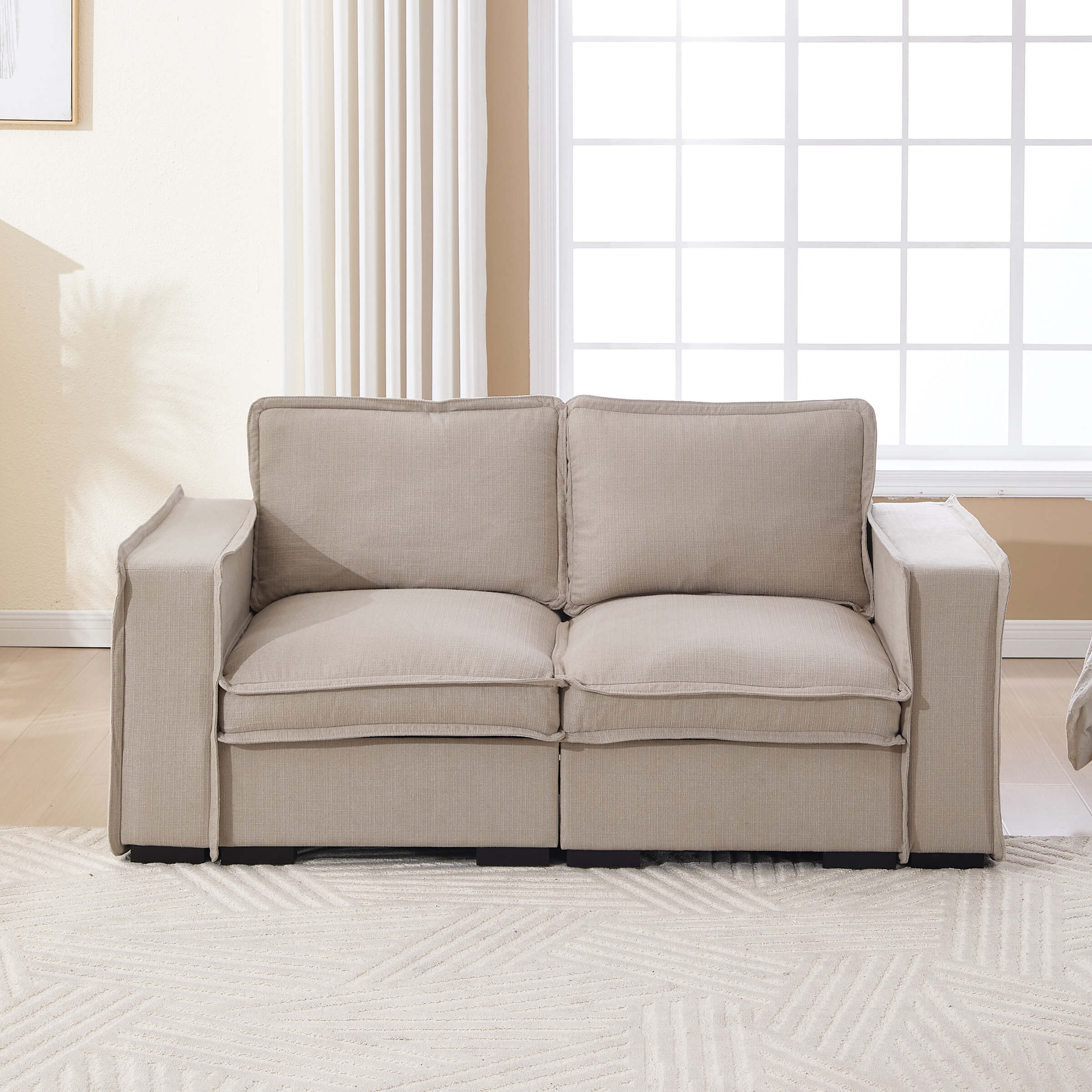 EALSON Linen Fabric Upholstered Cloud Couches Mid Century Sofa - 1089SF - Image 28
