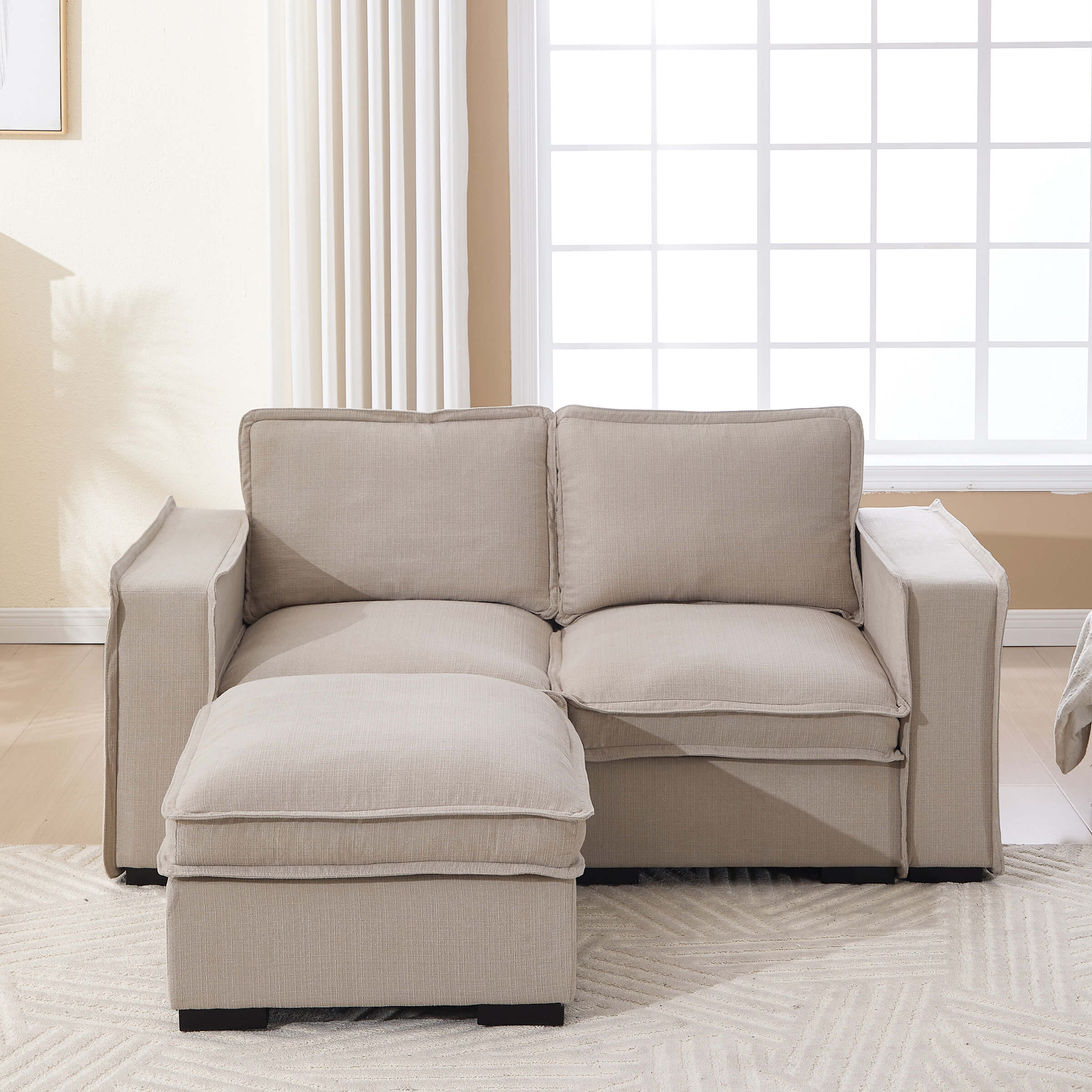 EALSON Linen Fabric Upholstered Cloud Couches Mid Century Sofa - 1089SF - Image 29