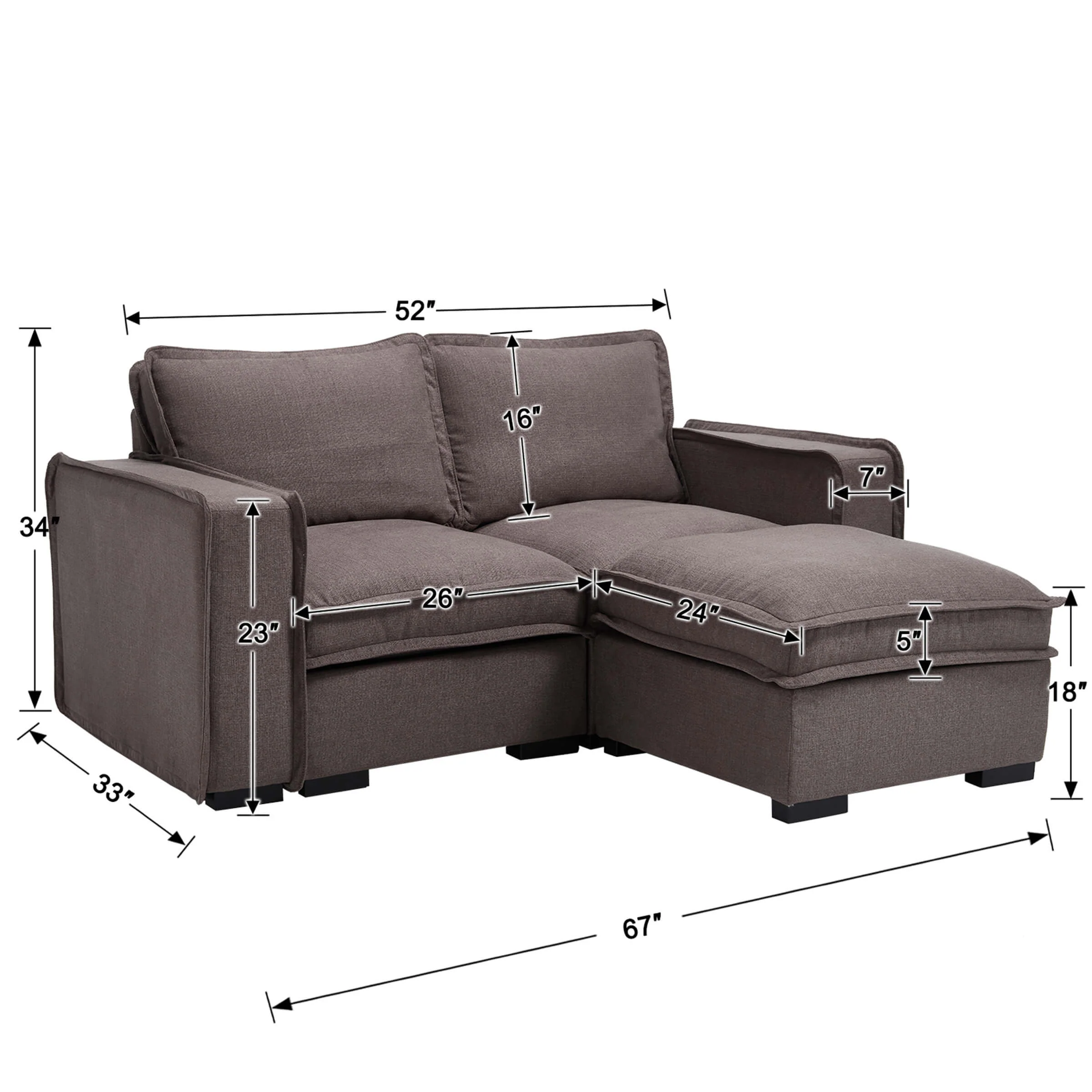 EALSON Linen Fabric Upholstered Cloud Couches Mid Century Sofa - 1089SF - Image 9