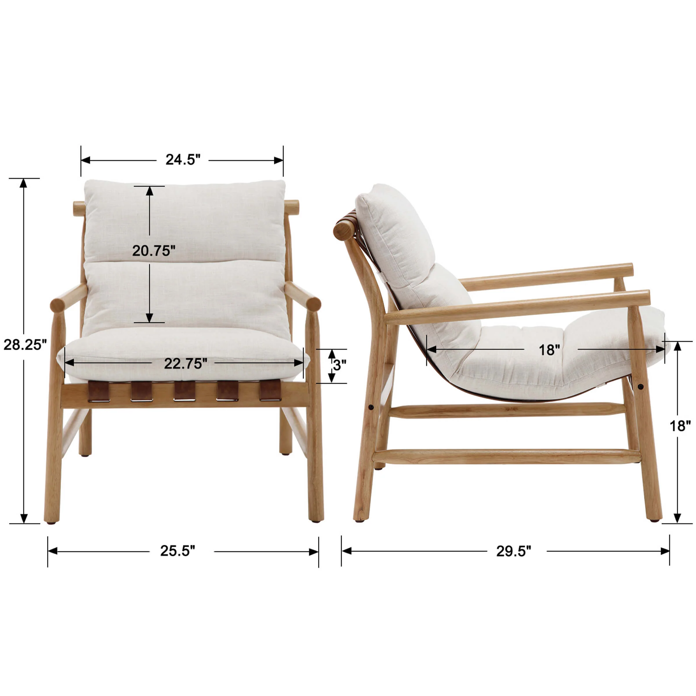 Mid Century Accent Chair 1 PCS - 7533AC - Image 10