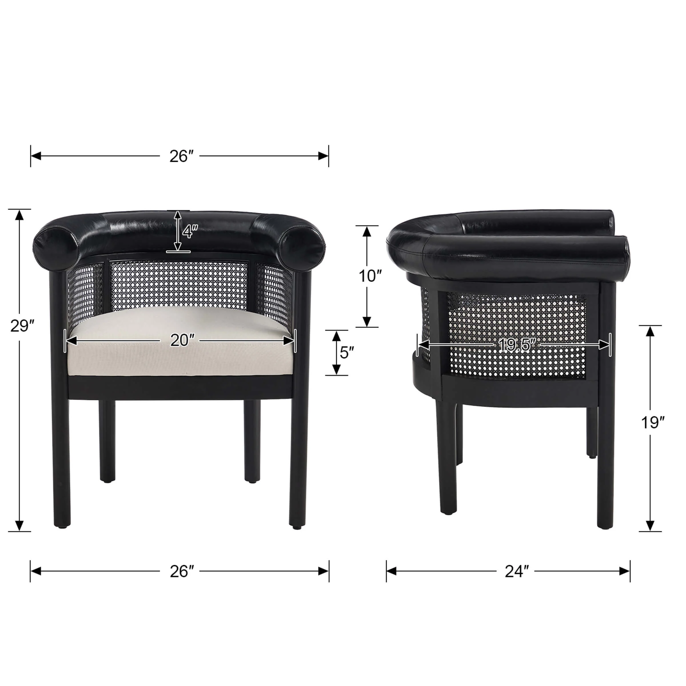 Mid Century Barrel Dining Chairs 1 PCS - 10121DC - Image 16