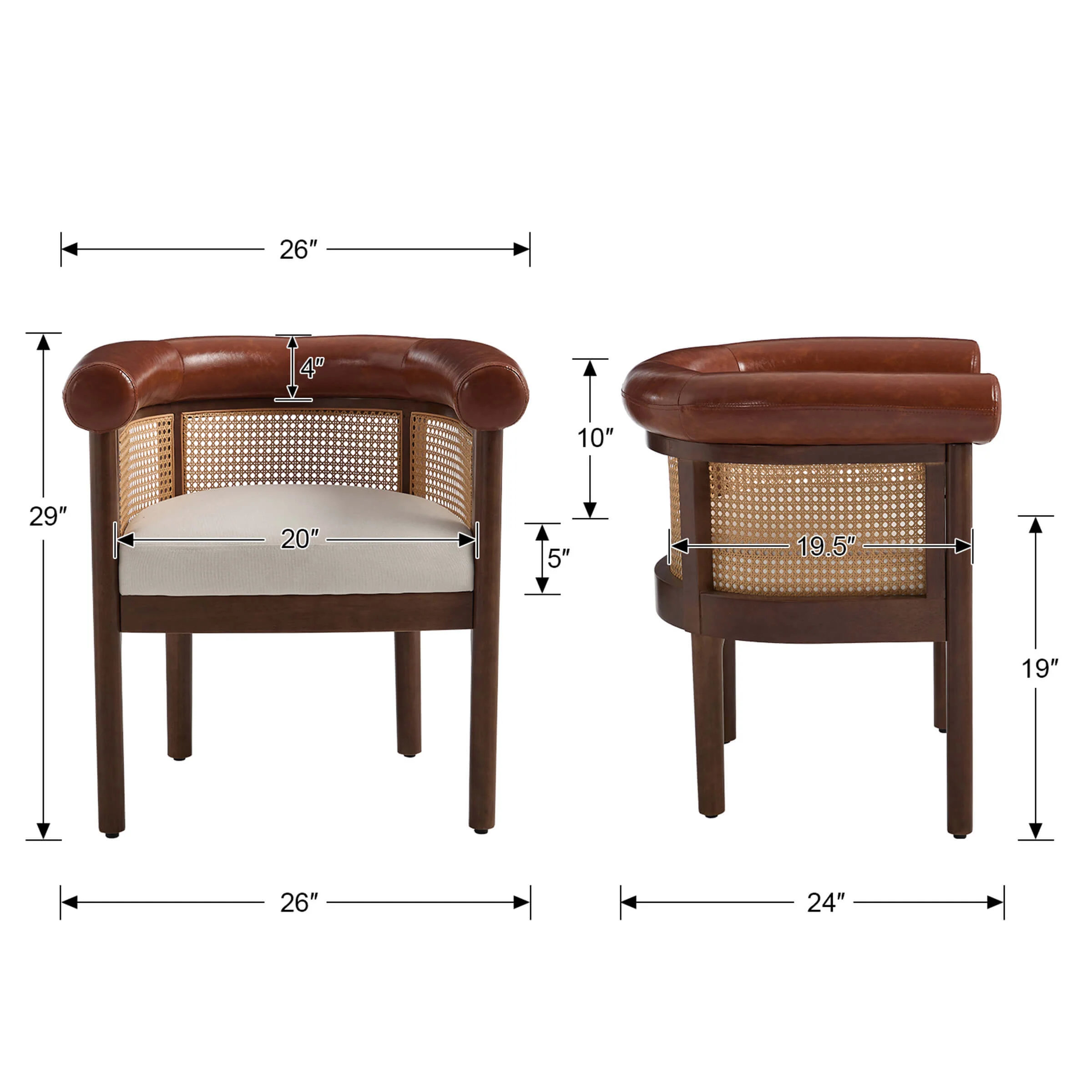 Mid Century Barrel Dining Chairs 1 PCS - 10121DC - Image 8