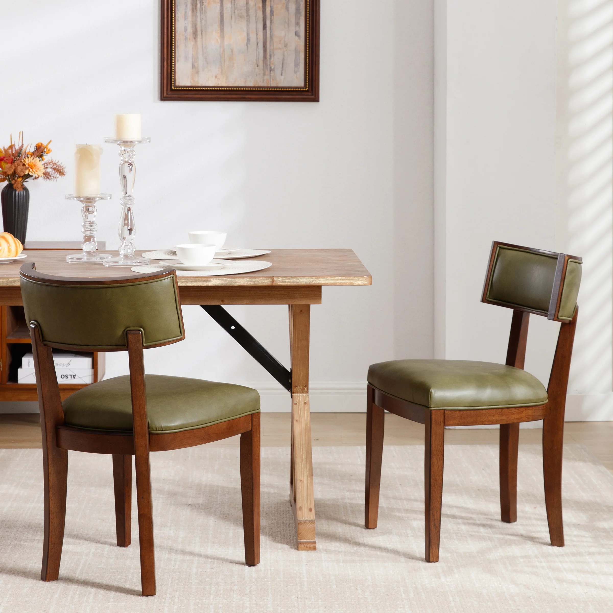 Mid Century Modern PU Dining Chairs Set of 2 - X061DC - Image 2