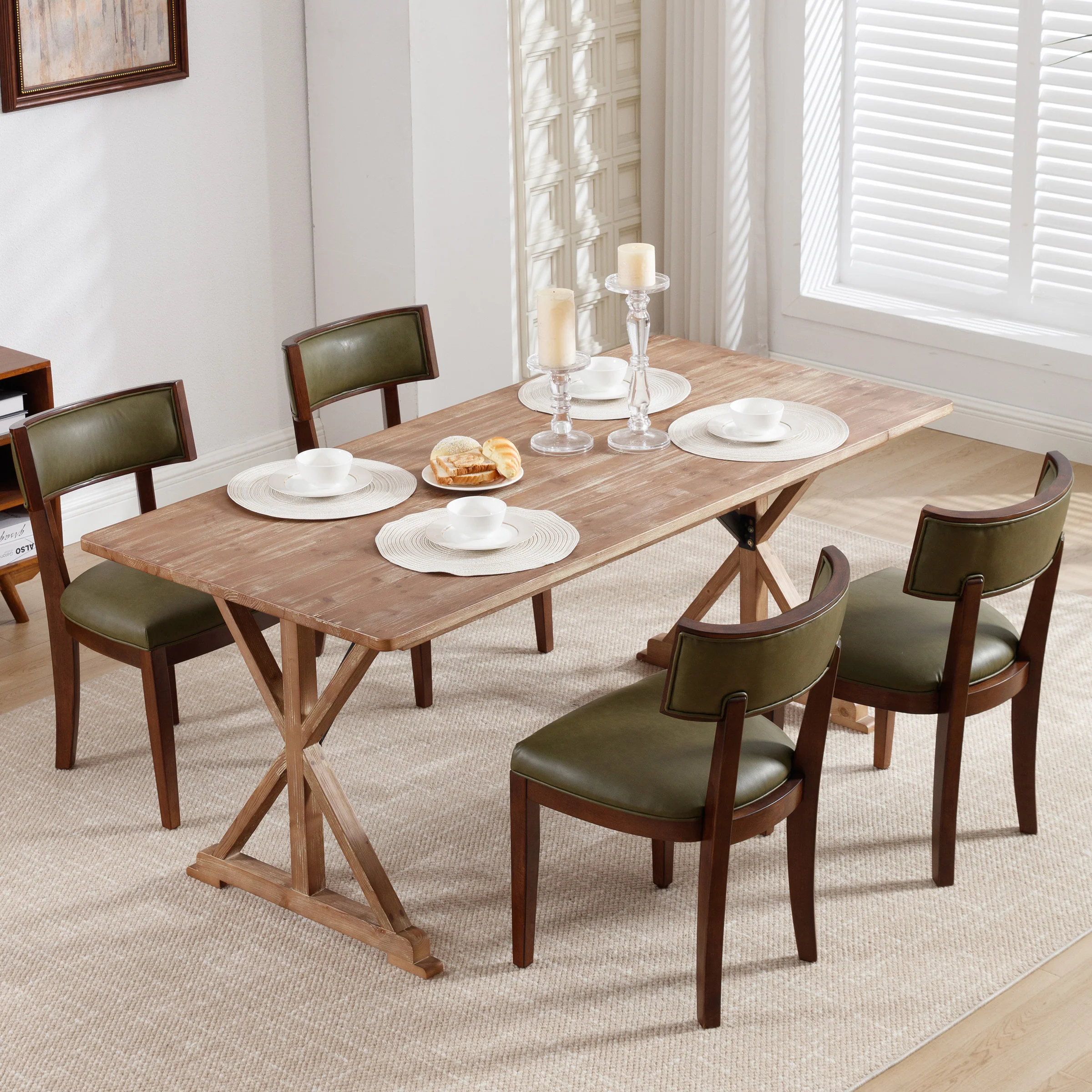 Mid Century Modern PU Dining Chairs Set of 2 - X061DC - Image 3