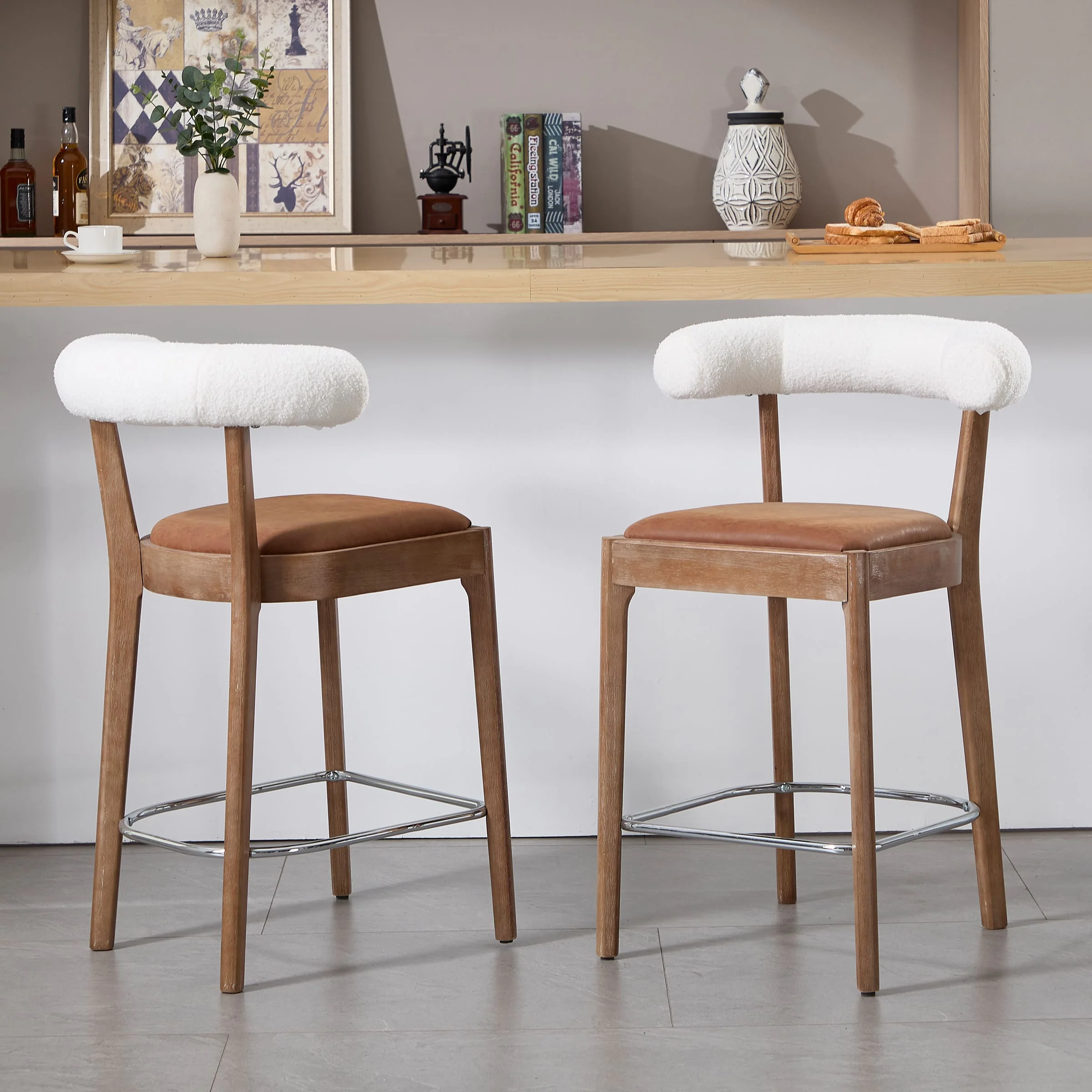 Modern 27"H Curved Back Counter Stools Set of 2 - 5732CS - Image 2