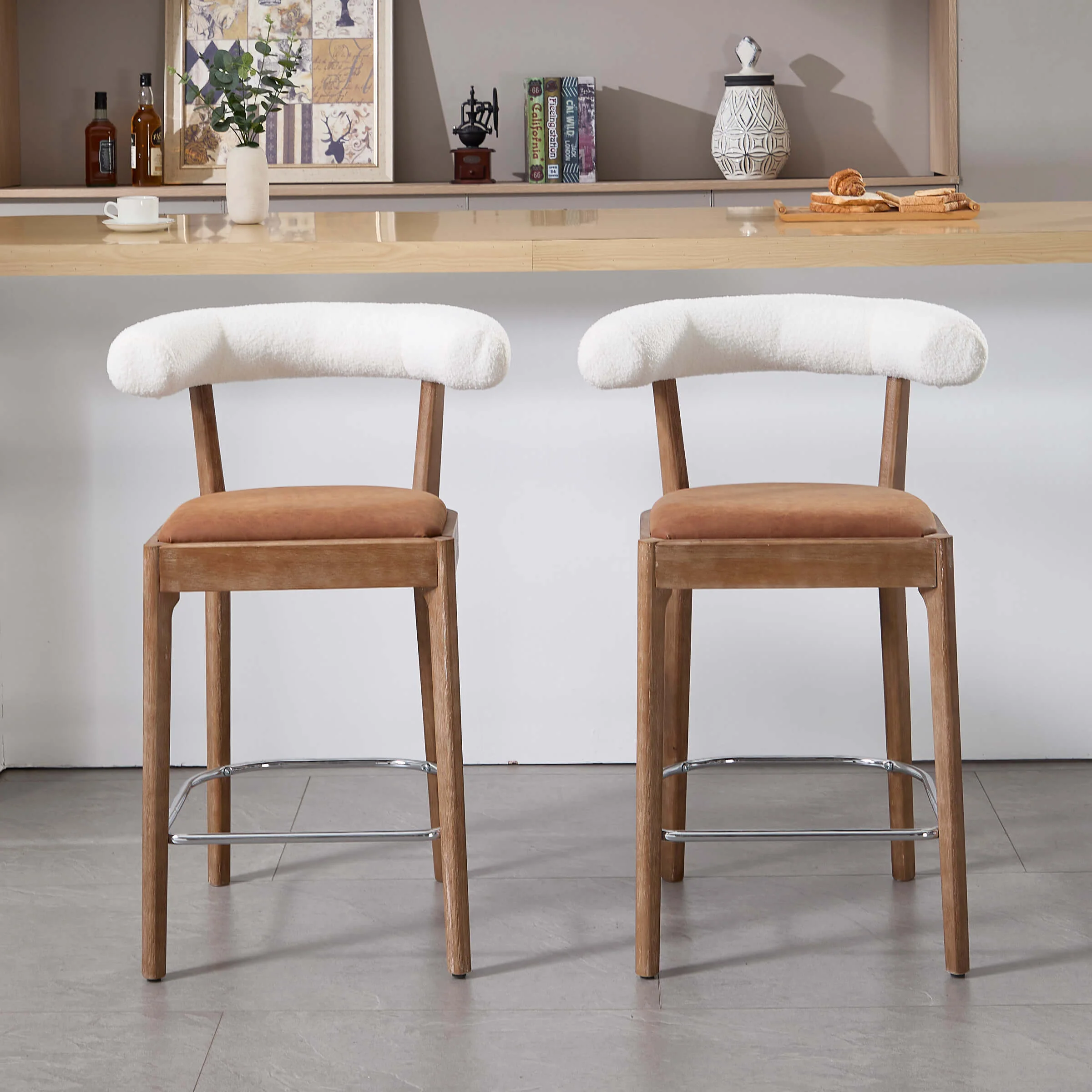 Modern 27"H Curved Back Counter Stools Set of 2 - 5732CS - Image 3