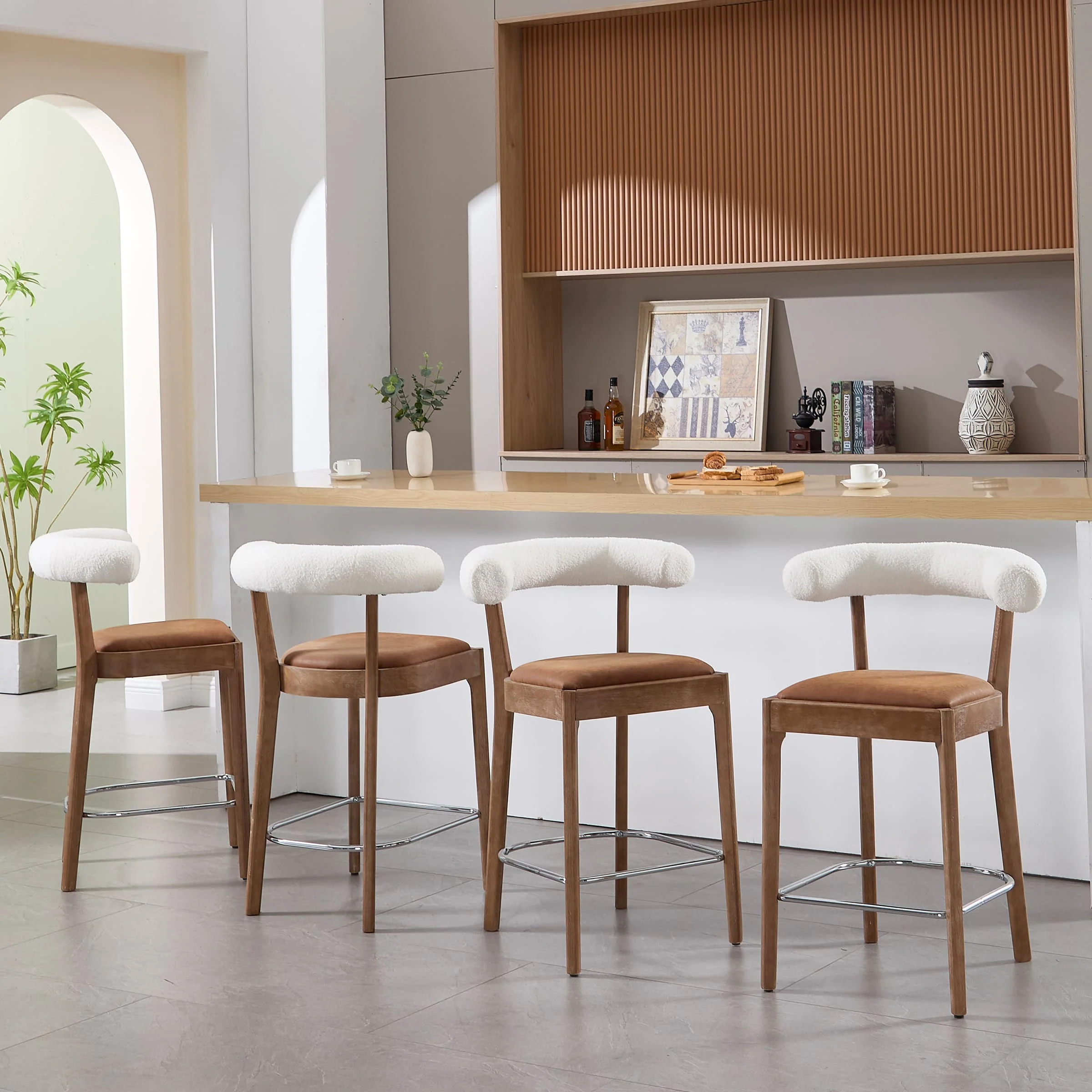 Modern 27"H Curved Back Counter Stools Set of 2 - 5732CS - Image 4