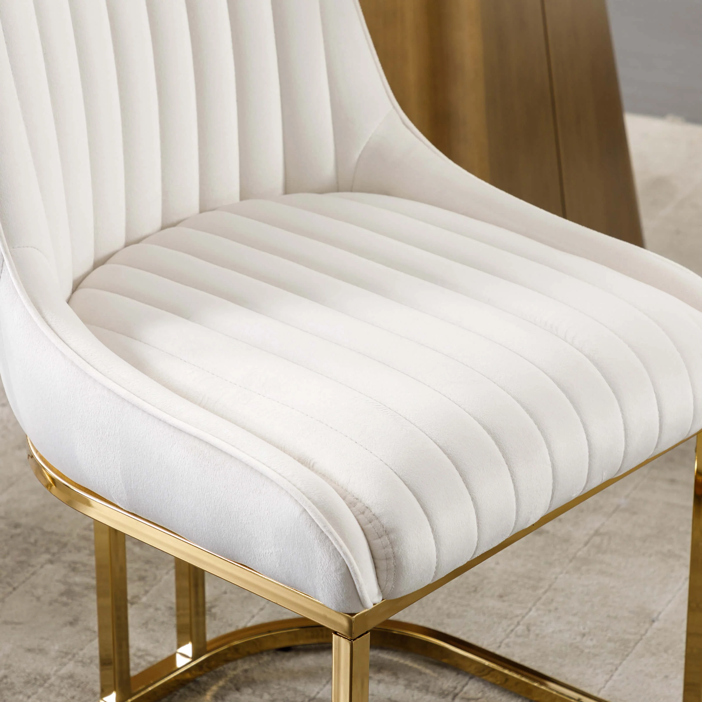 Armless Dining Chairs With Gold Legs Set of 2 - 9043DC - Image 13