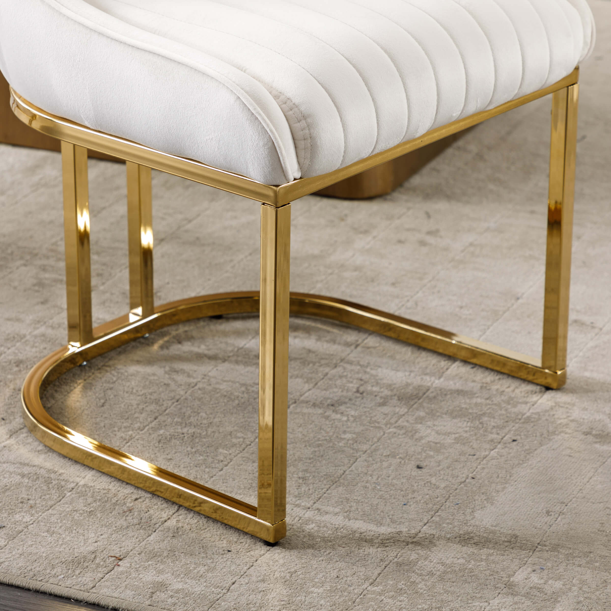 Armless Dining Chairs With Gold Legs Set of 2 - 9043DC - Image 15