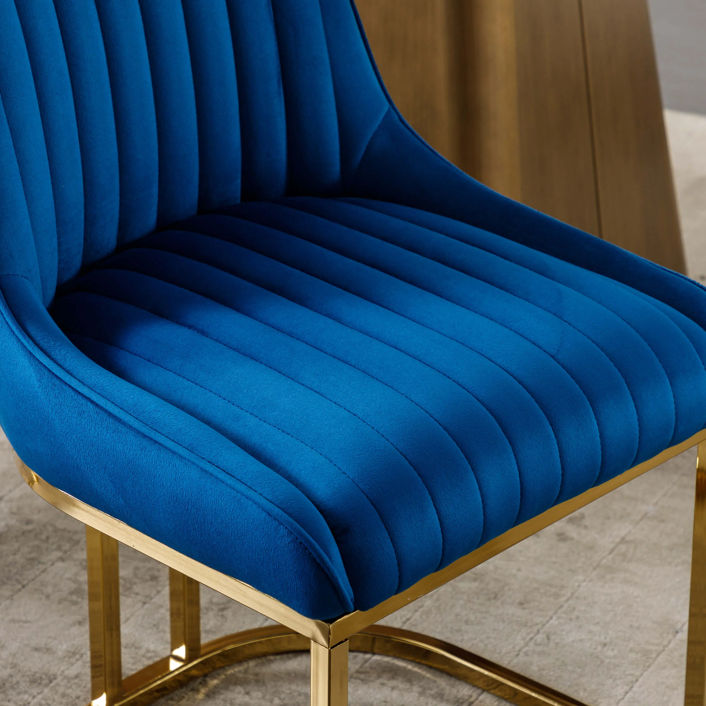 Armless Dining Chairs With Gold Legs Set of 2 - 9043DC - Image 5