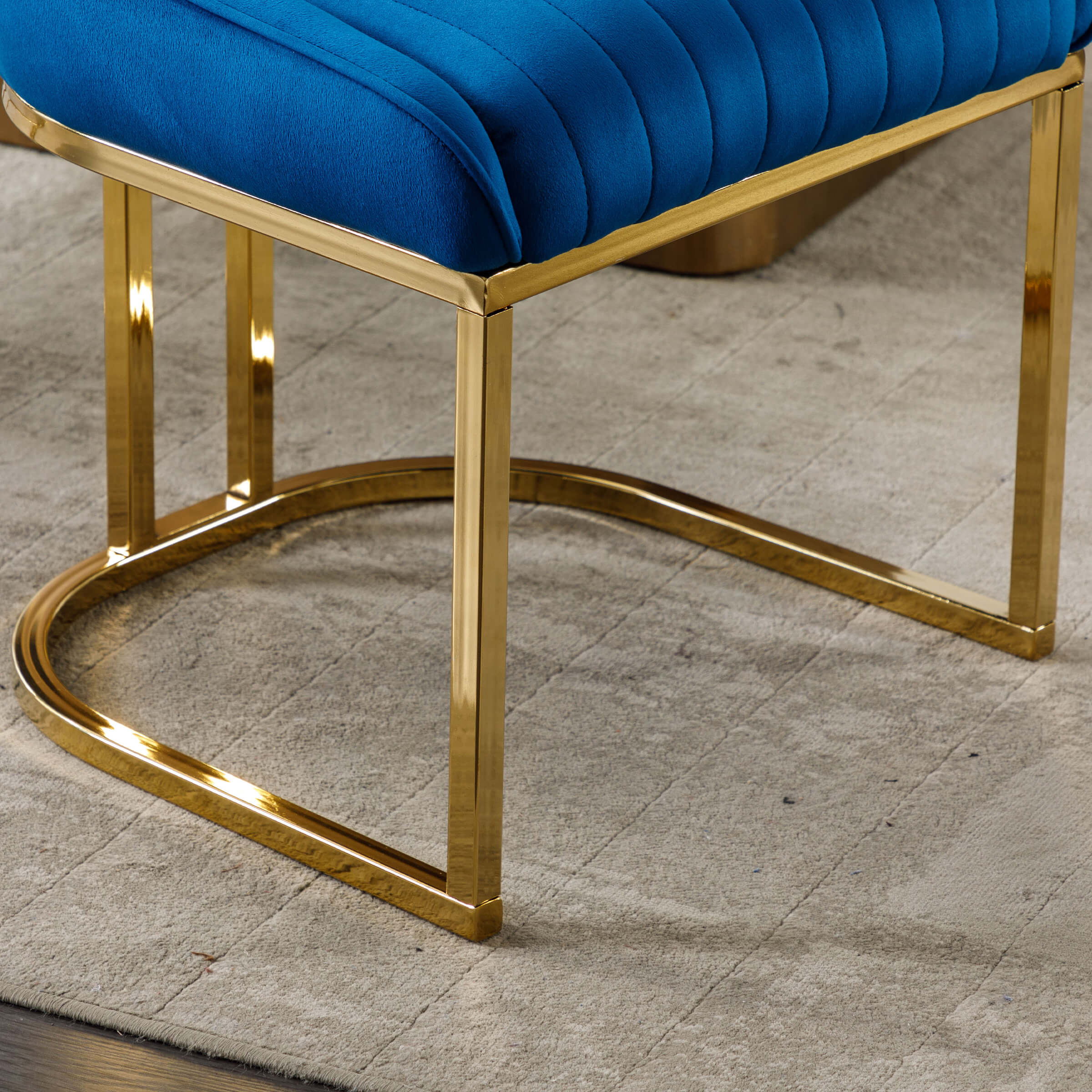 Armless Dining Chairs With Gold Legs Set of 2 - 9043DC - Image 7