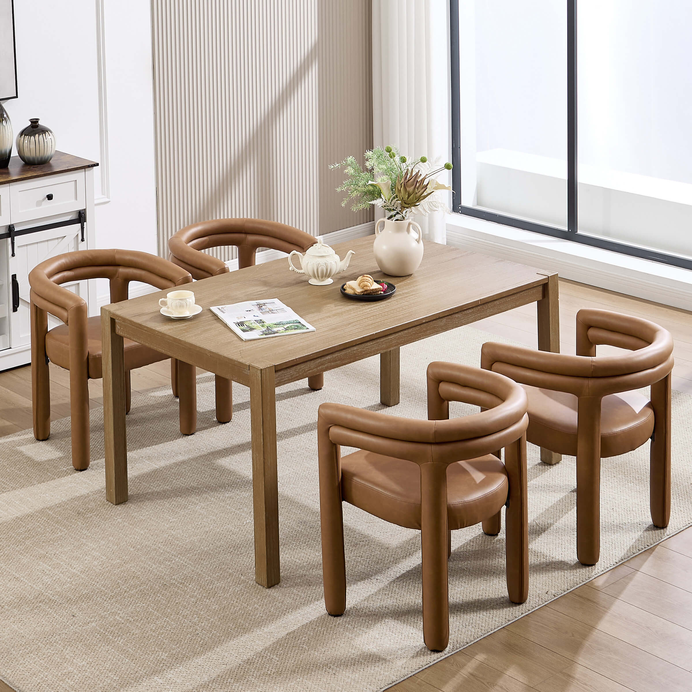 Modern Barrel Dining Chairs Set - 53040DC - Image 3