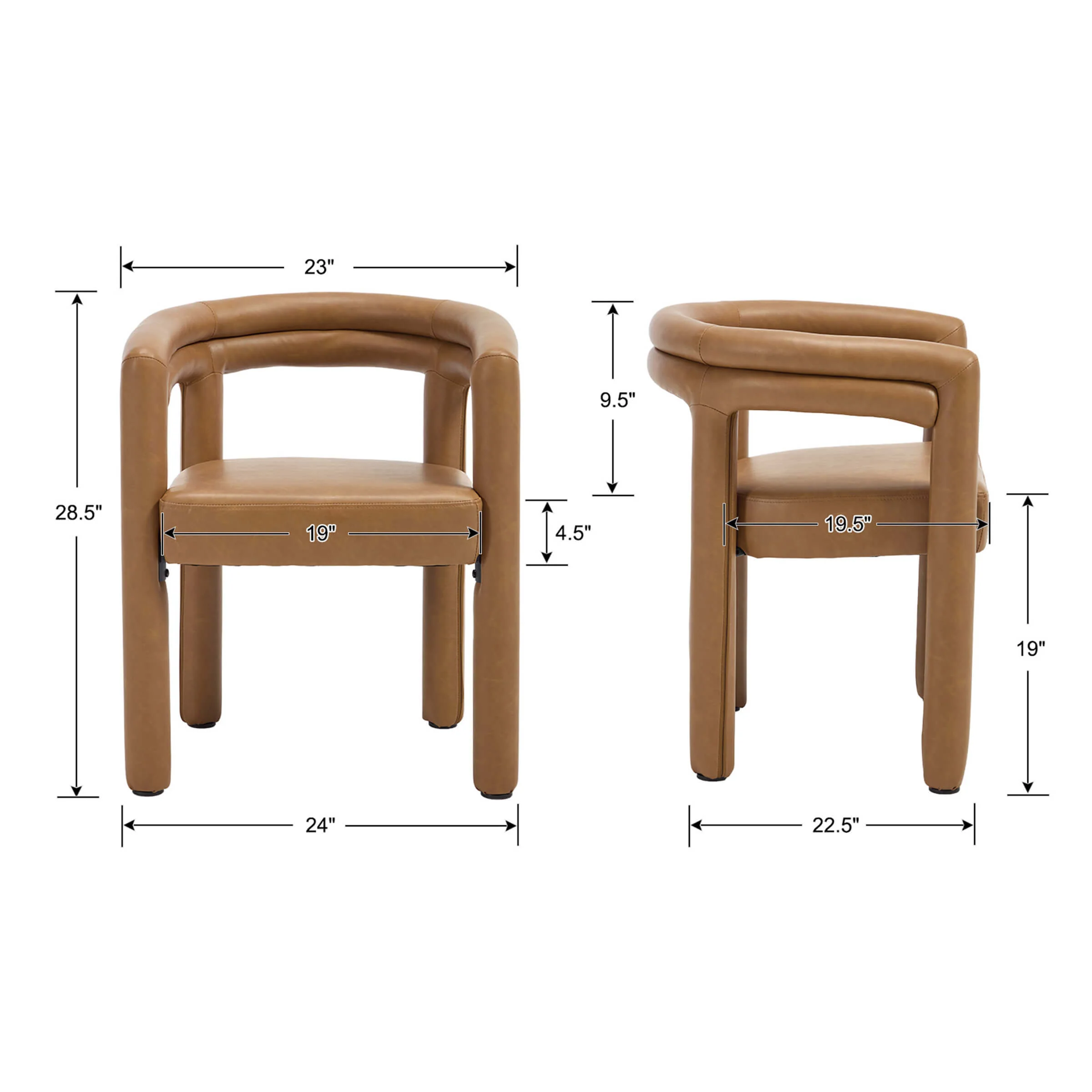 Modern Barrel Dining Chairs Set - 53040DC - Image 8