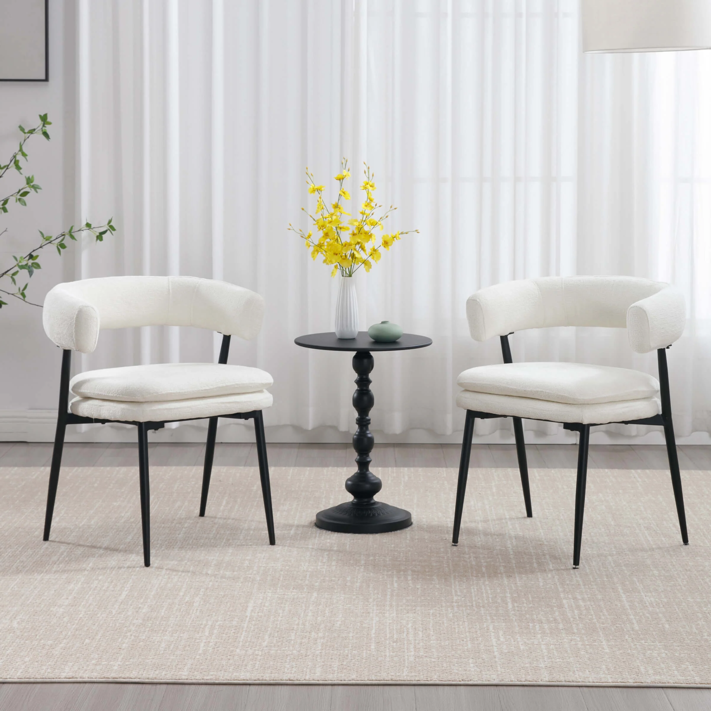 Modern Curved Open Back Dining Chairs Set of 2 - 23112DC - Image 10