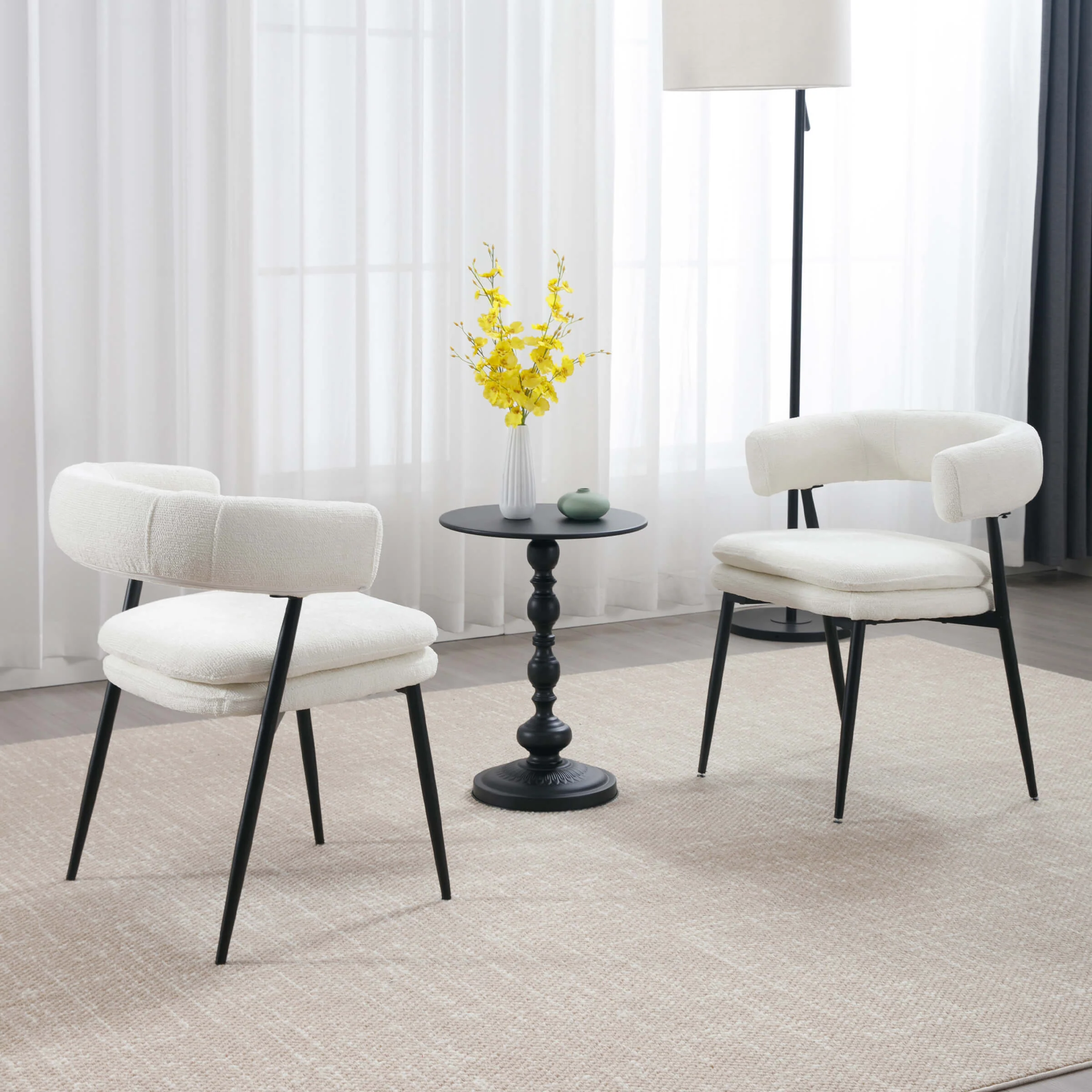 Modern Curved Open Back Dining Chairs Set of 2 - 23112DC - Image 11