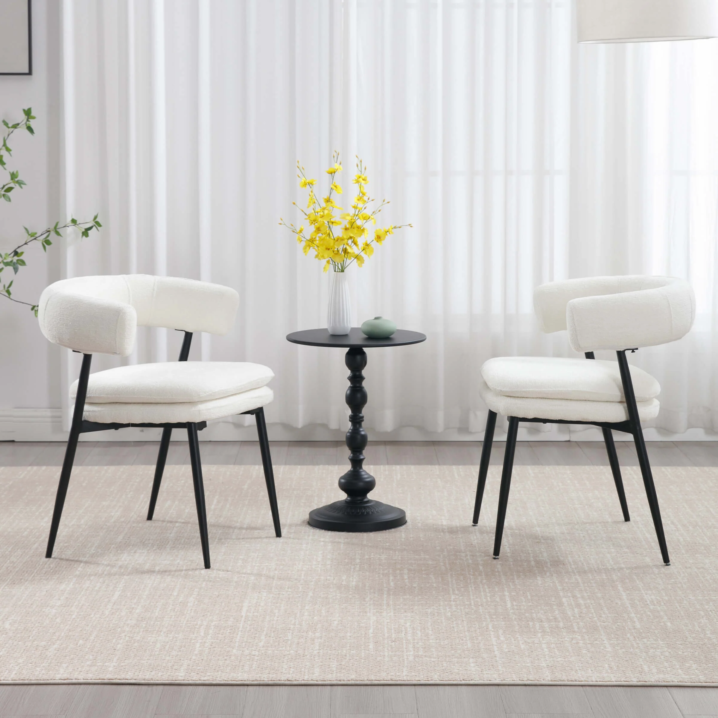 Modern Curved Open Back Dining Chairs Set of 2 - 23112DC - Image 12
