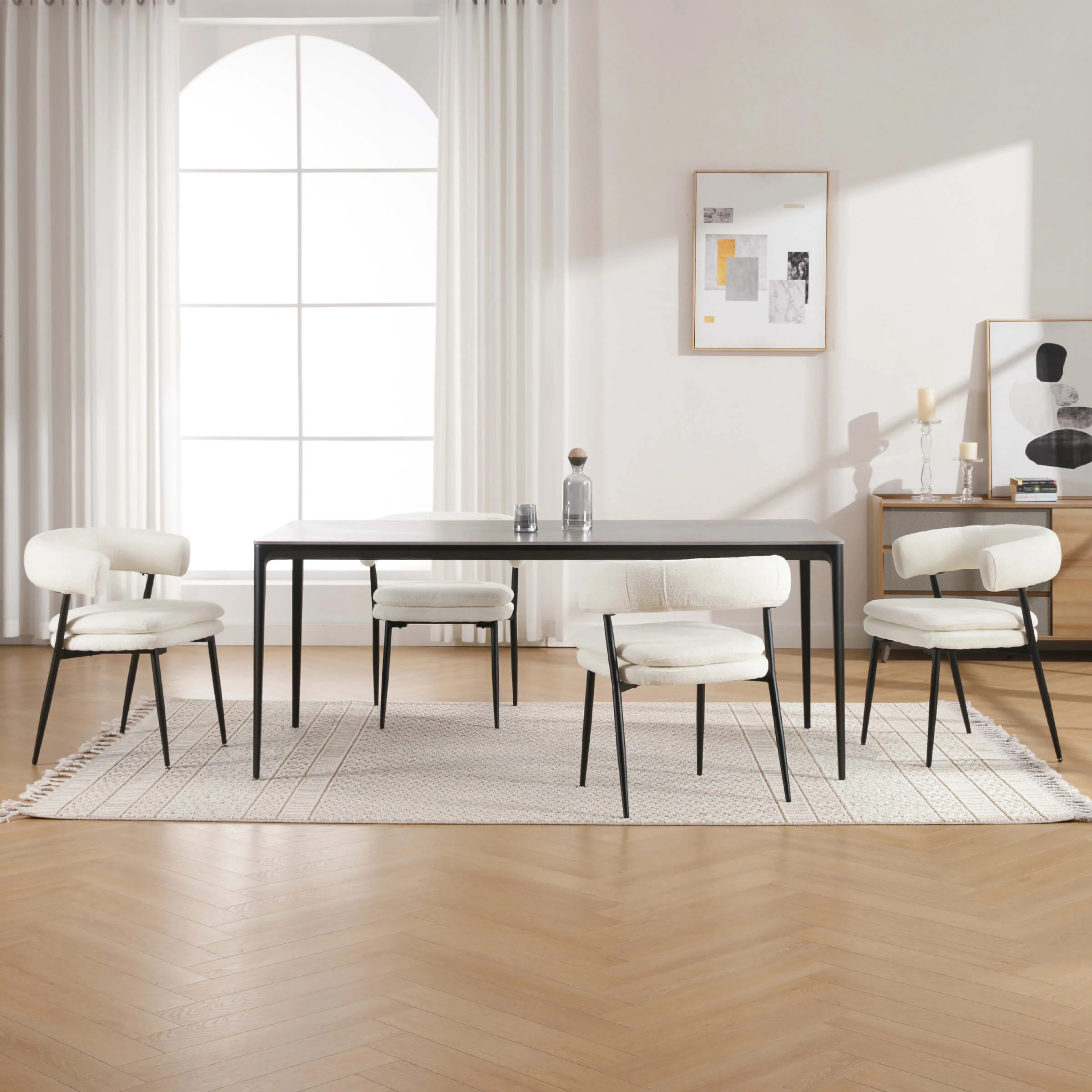 Modern Curved Open Back Dining Chairs Set of 2 - 23112DC - Image 16
