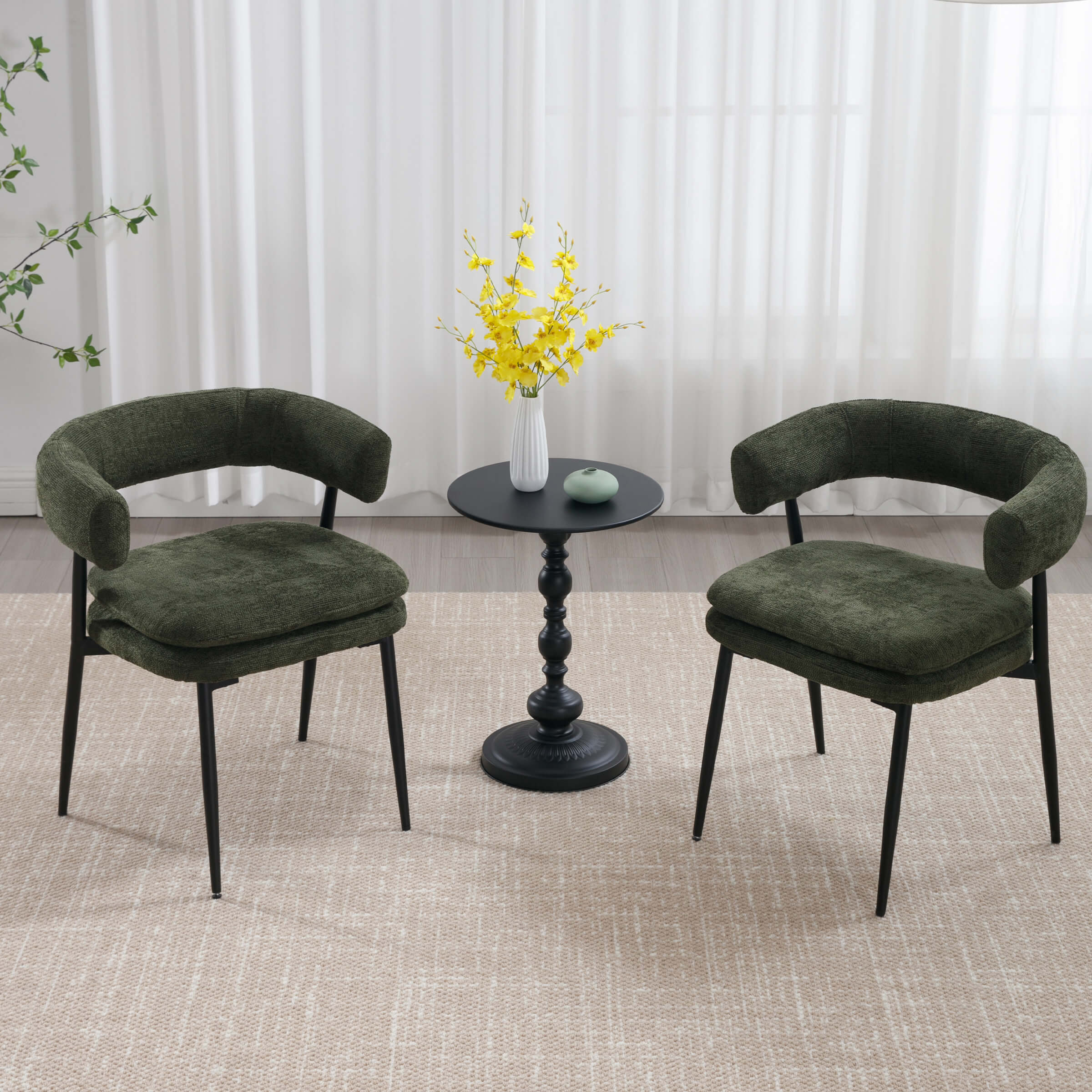 Modern Curved Open Back Dining Chairs Set of 2 - 23112DC - Image 17