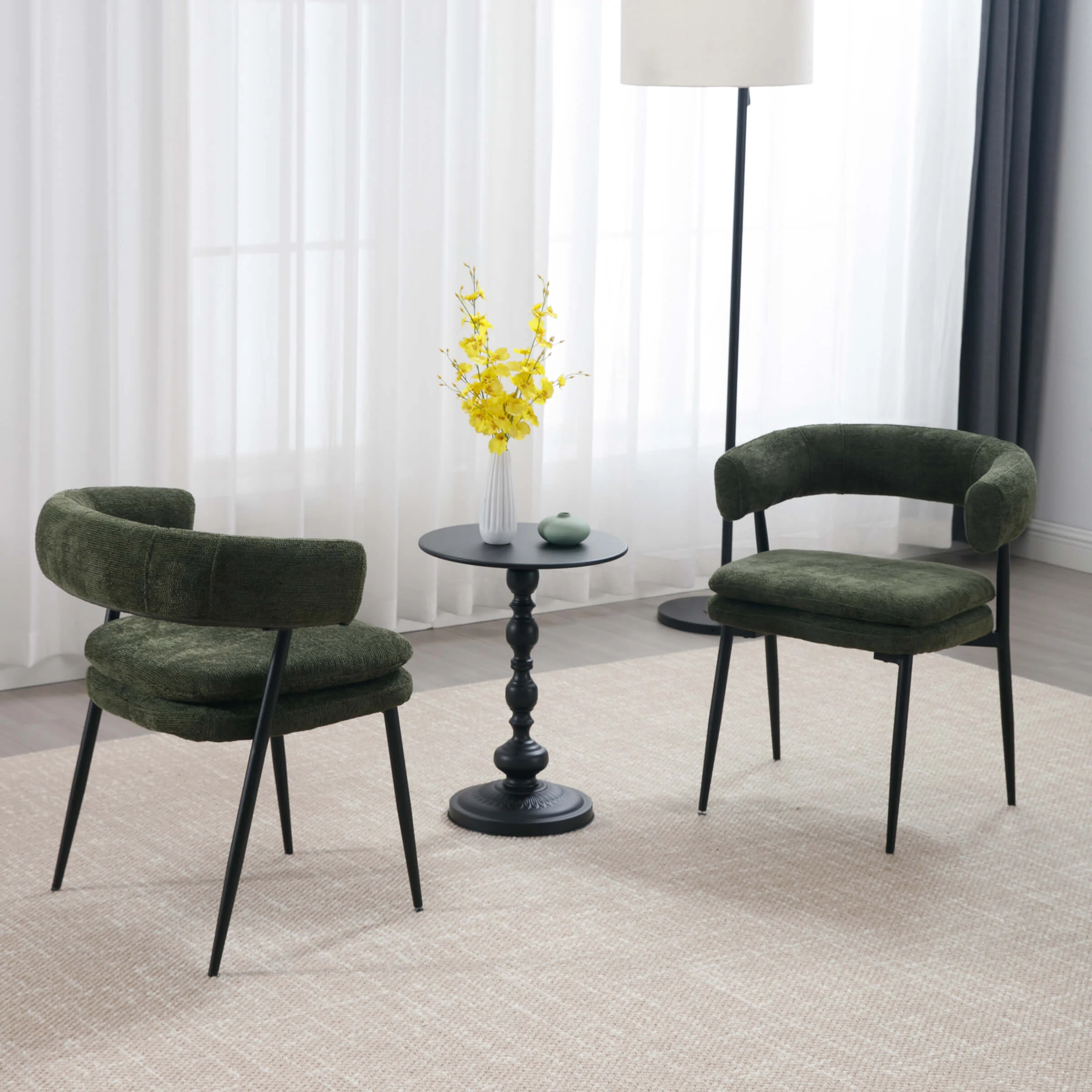 Modern Curved Open Back Dining Chairs Set of 2 - 23112DC - Image 18