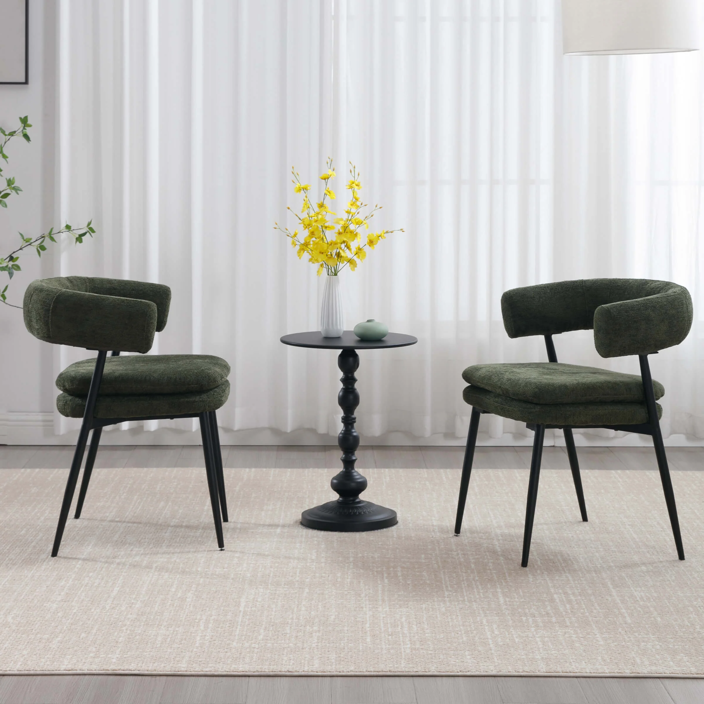 Modern Curved Open Back Dining Chairs Set of 2 - 23112DC - Image 19