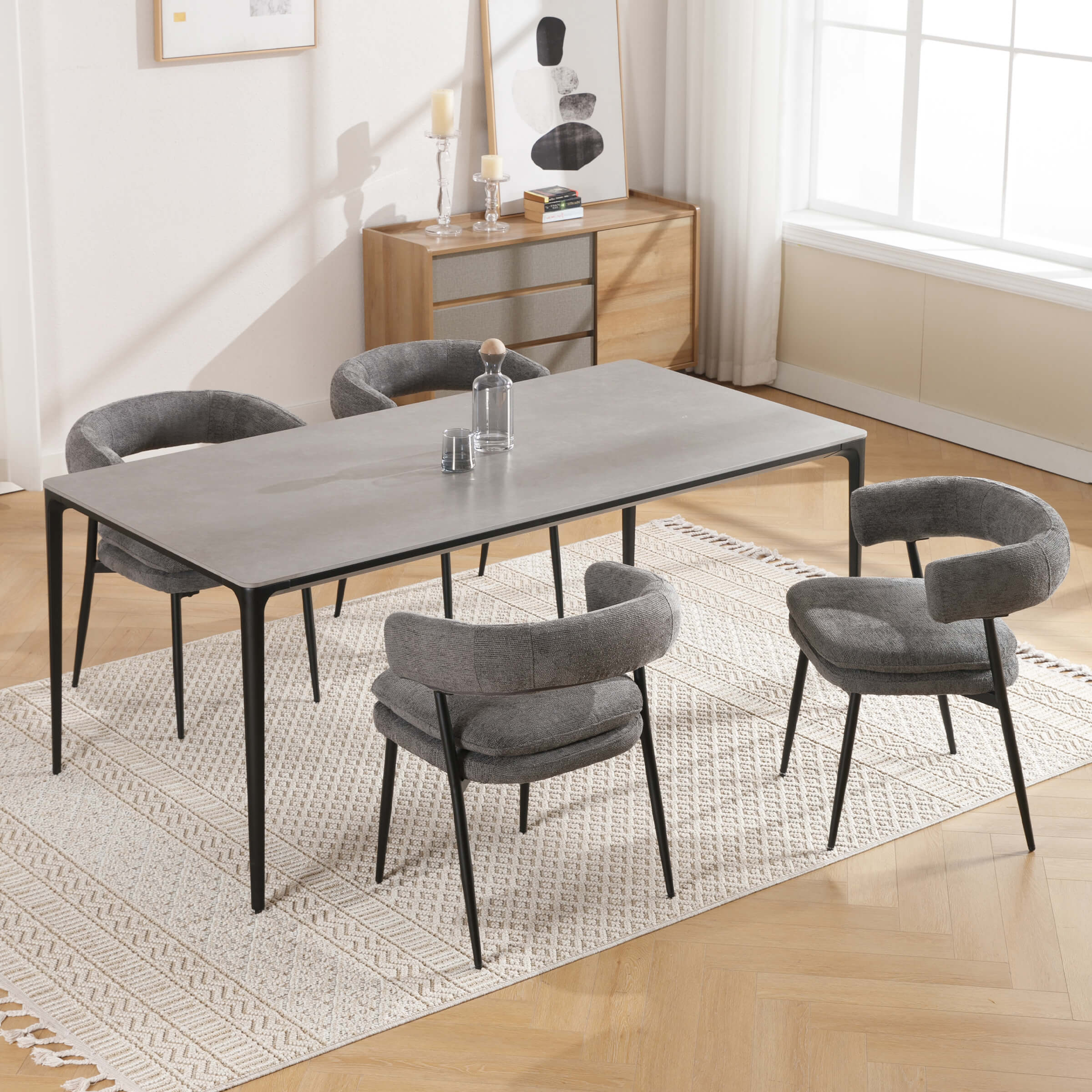 Modern Curved Open Back Dining Chairs Set of 2 - 23112DC - Image 8