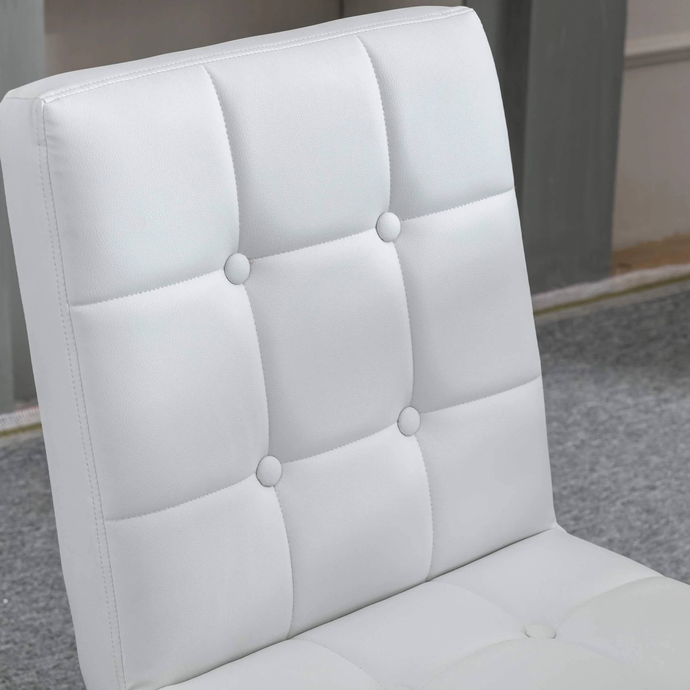 Modern Leather Tufted Dining Chairs Set of 2 - 3074DC - Image 4