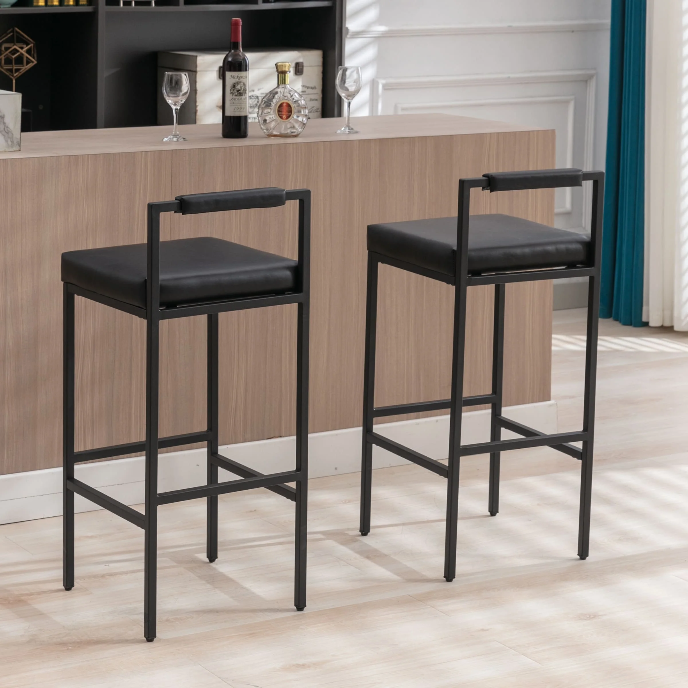 30"H Modern Low Back Bar Stools Set of 2 - 8674BS - Image 10