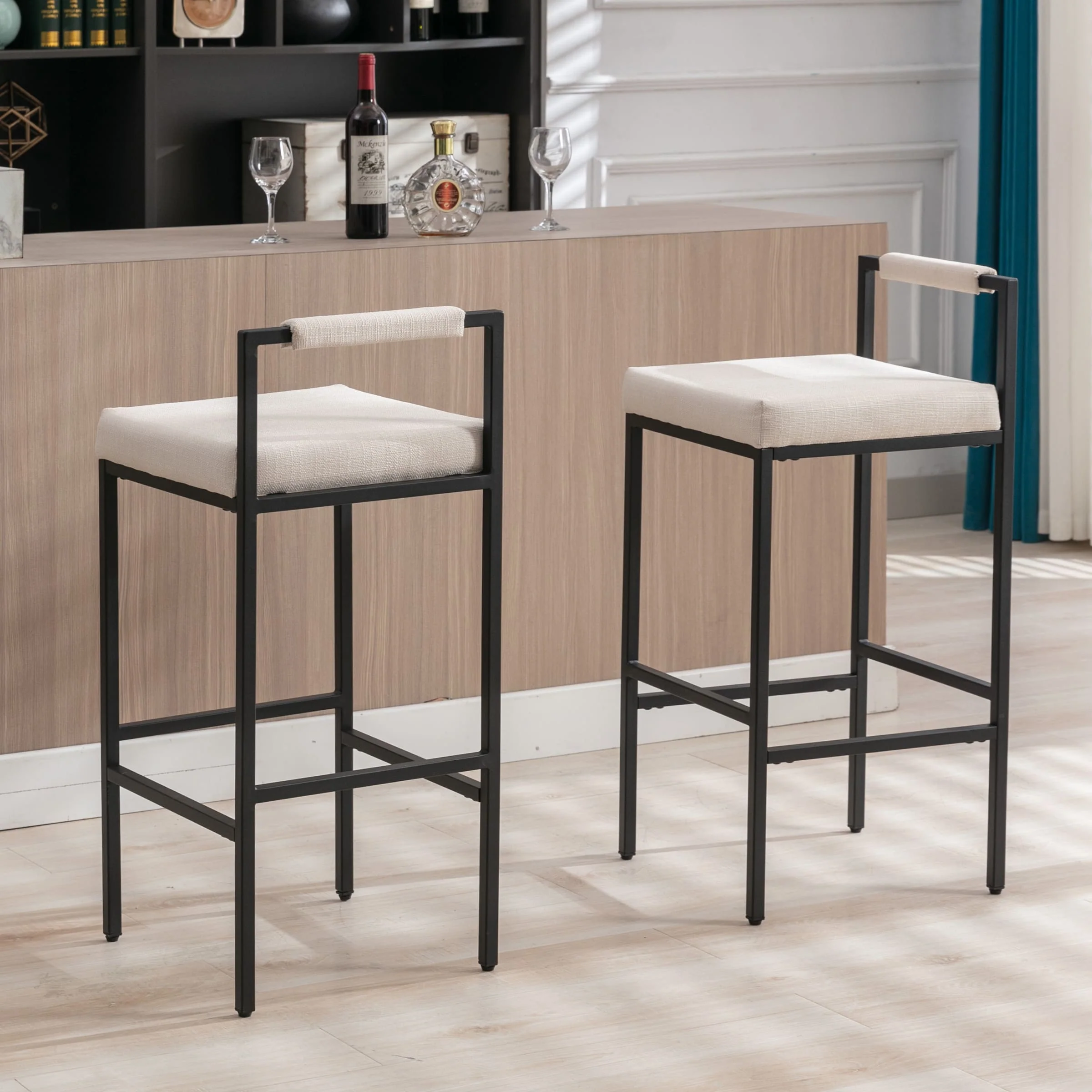 30"H Modern Low Back Bar Stools Set of 2 - 8674BS - Image 2