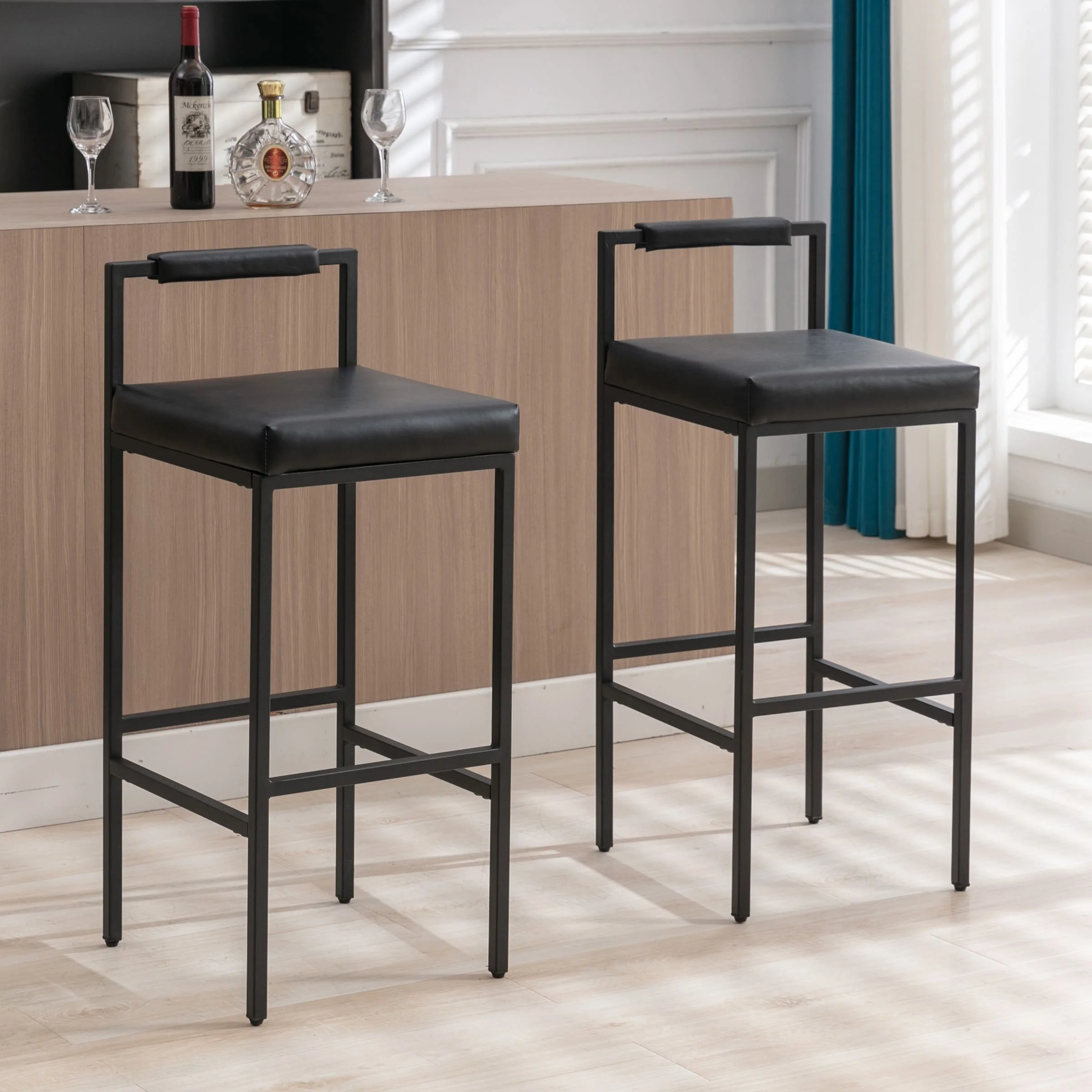 30"H Modern Low Back Bar Stools Set of 2 - 8674BS - Image 9