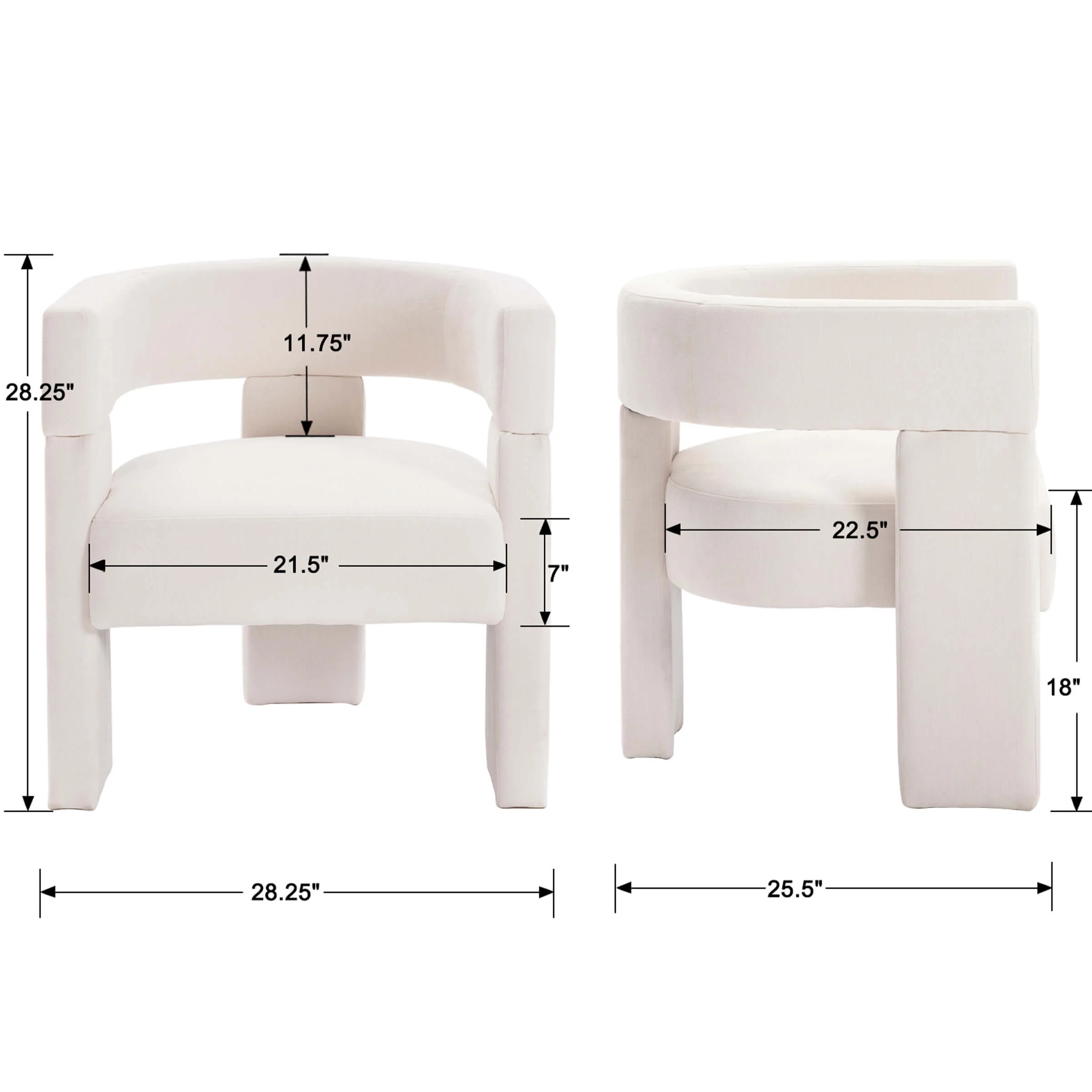 Modern Open Back Barrel Accent Chair 1 PCS - 7030AC - Image 7