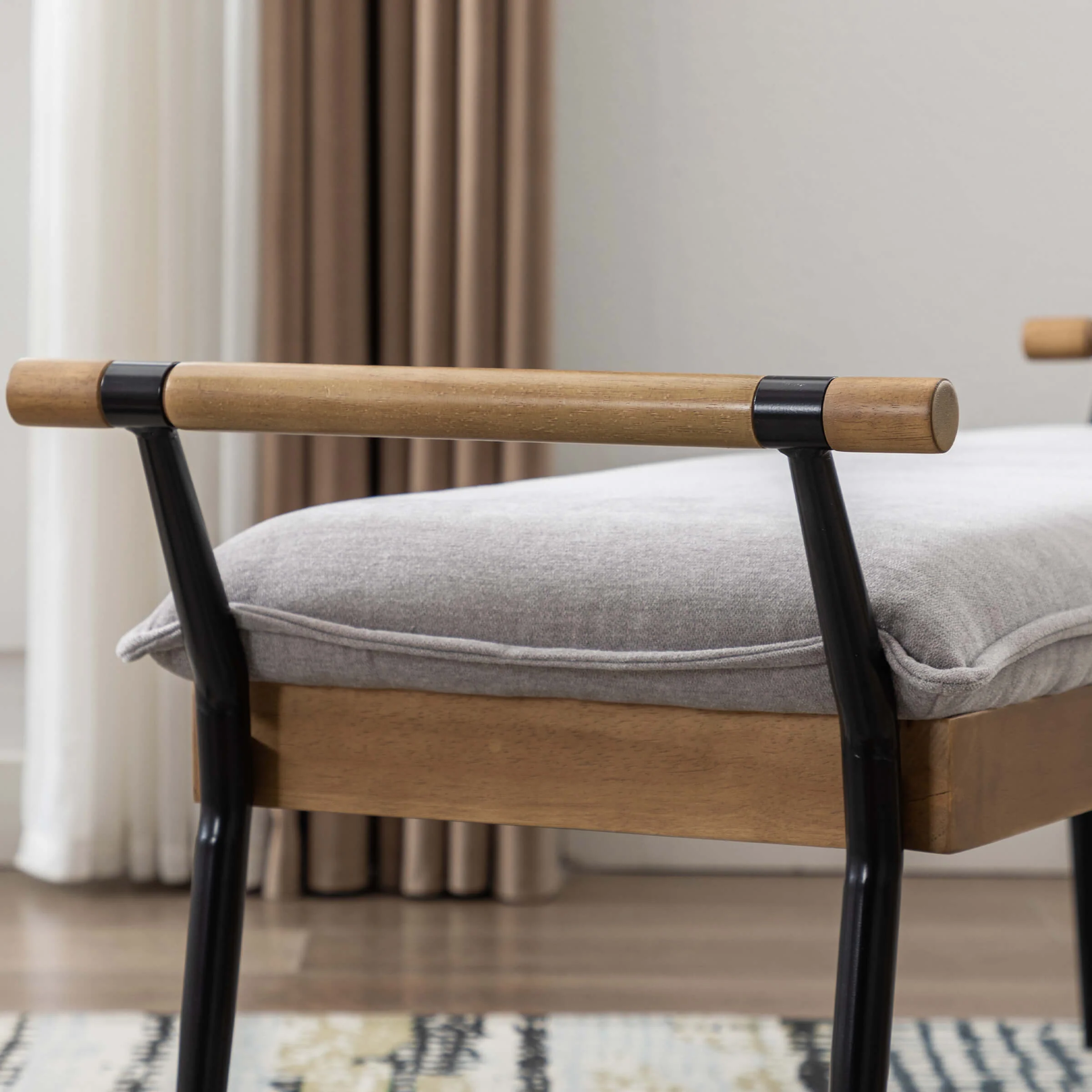 Rectangle Metal Legs Bench with Arms - 2465BH - Image 13