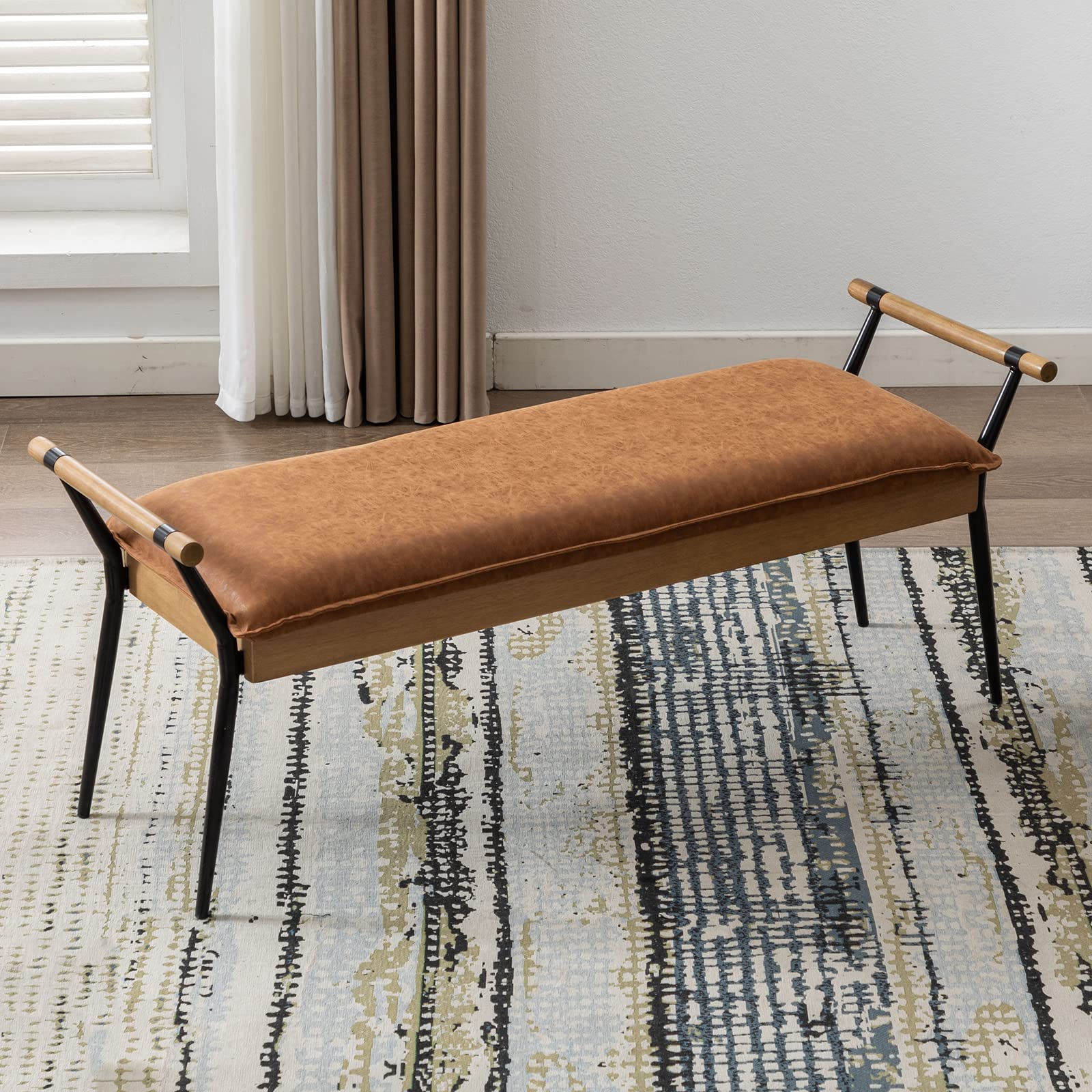 Rectangle Metal Legs Bench with Arms - 2465BH - Image 21